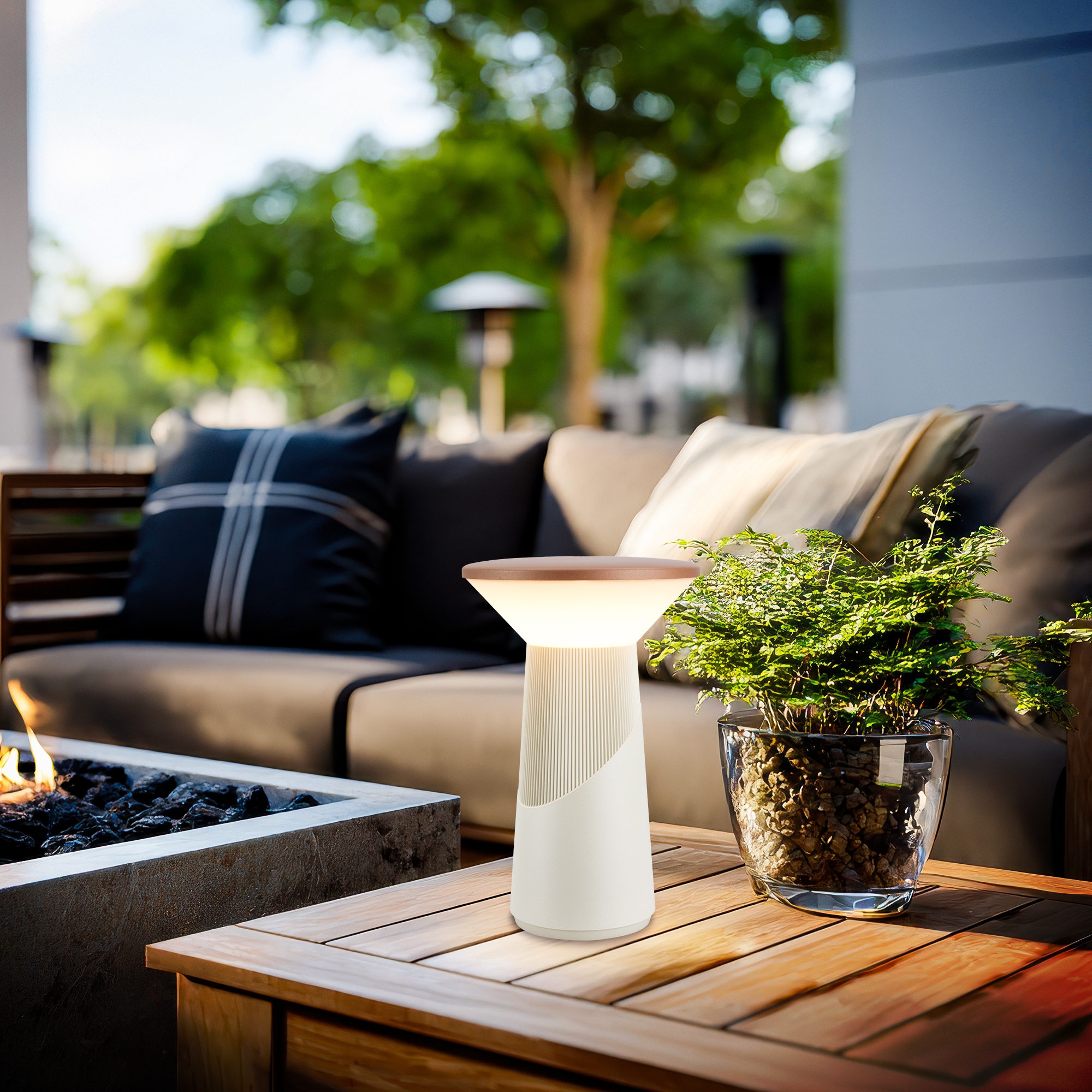 Briloner Leuchten LED Tischleuchte »PILIA« LED-Board 1 Stk. Warmweiß 15x24 cm, Akku tauschbar, Indoor/Outdoor, Wohnzimmer, Balkon