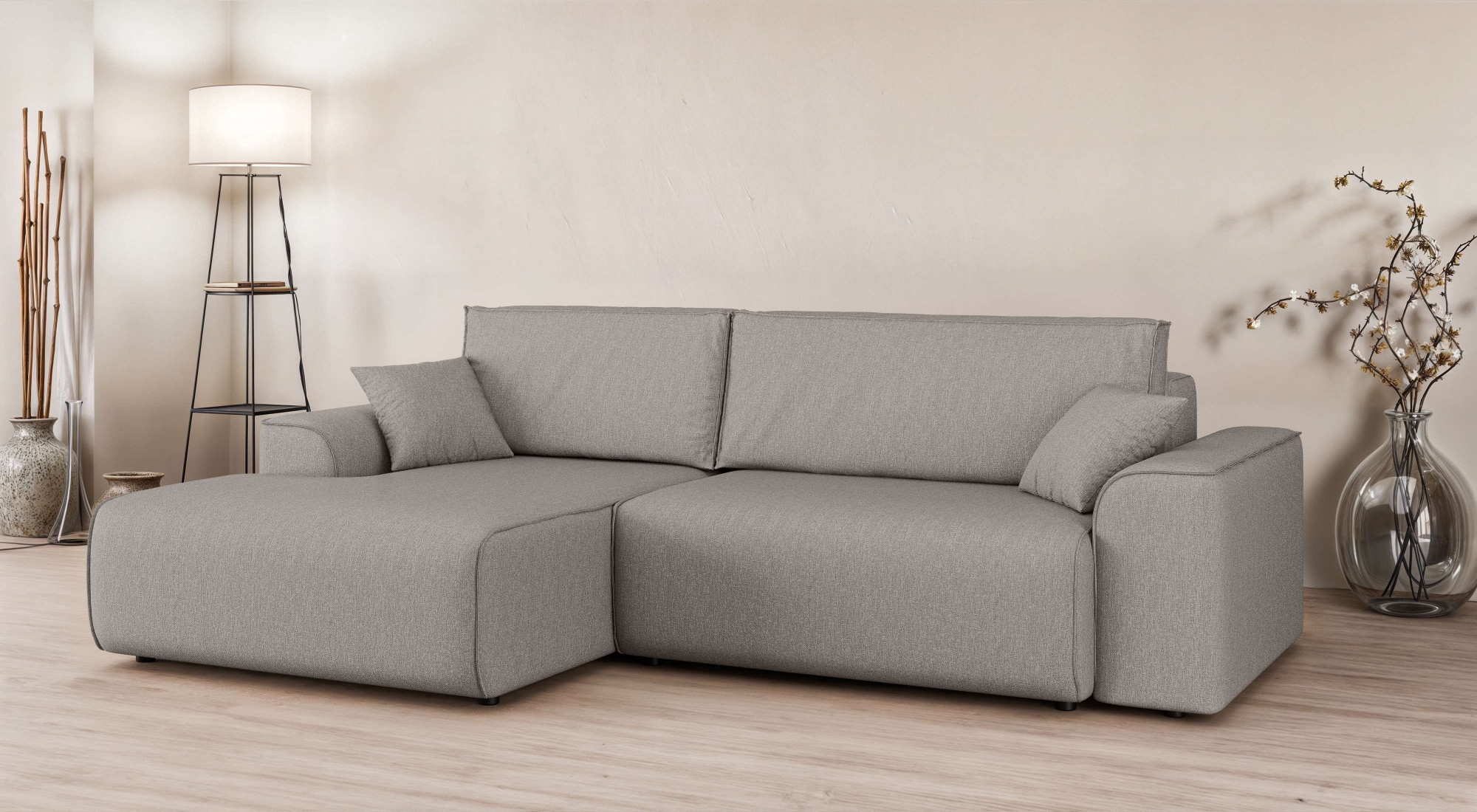 Home affaire Ecksofa "Santenay mit Bettfunktion und Bettkasten, Maße: B/T/H günstig online kaufen