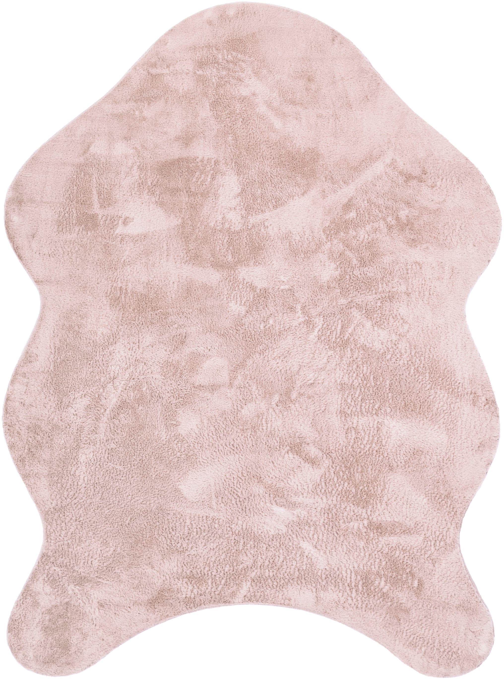 Paco Home Fellteppich "Pelt 640" fellförmig 16 mm Höhe Kunstfell, Uni Farben, sehr weicher Flor