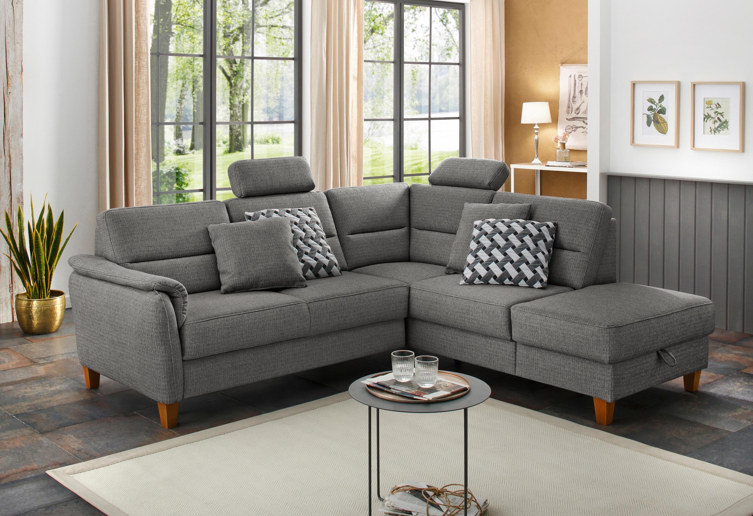 Home affaire Ecksofa "Palmera L-Form, B: 236 cm", optional Bettfunktion & B günstig online kaufen