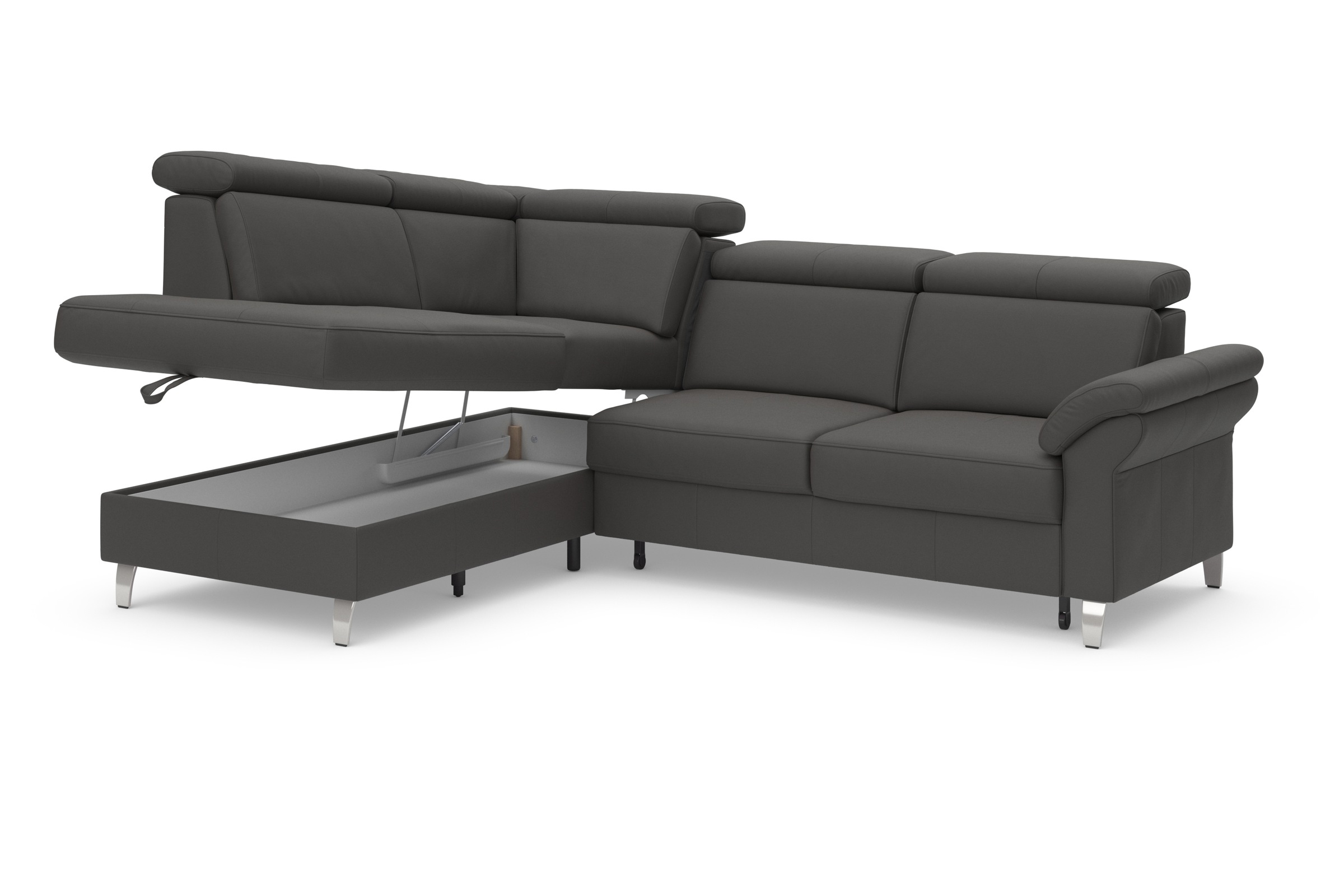 sit&more Ecksofa, inklusive Kopfteilverstellung, wahlweise mit Bettfunktion und Bettkasten