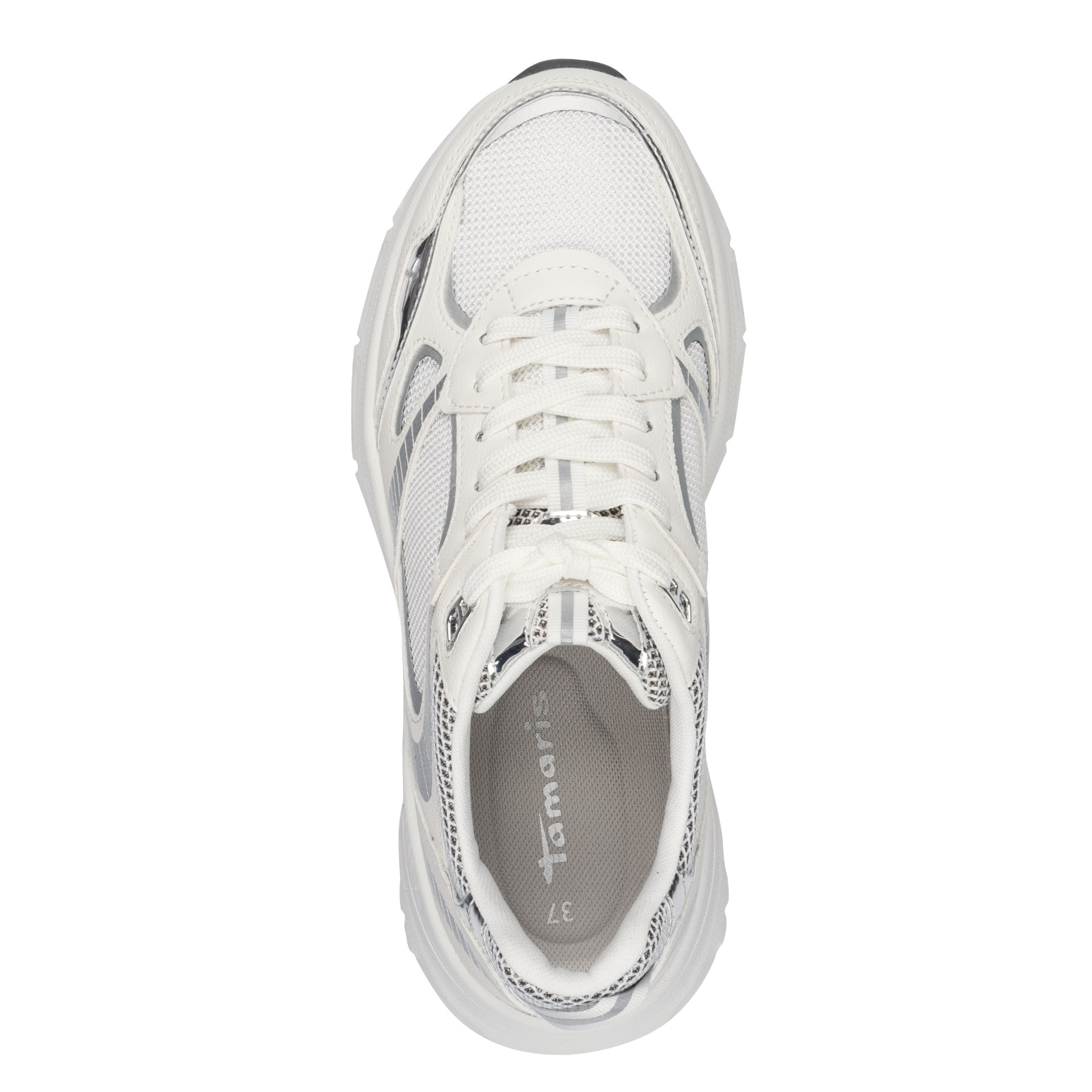Tamaris Plateausneaker, Freizeitschuh, Halbschuh, Schnürer, Details in Metallicoptik