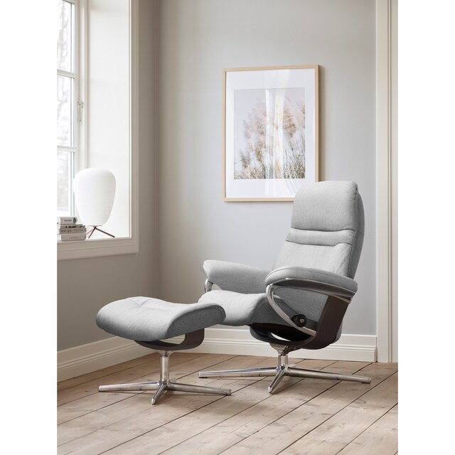 Stressless® Relaxsessel »Sunrise«, (Set, Relaxsessel mit Hocker), mit Hocker,  mit Cross Base, Größe S, M & L, Holzakzent Wenge kaufen | BAUR