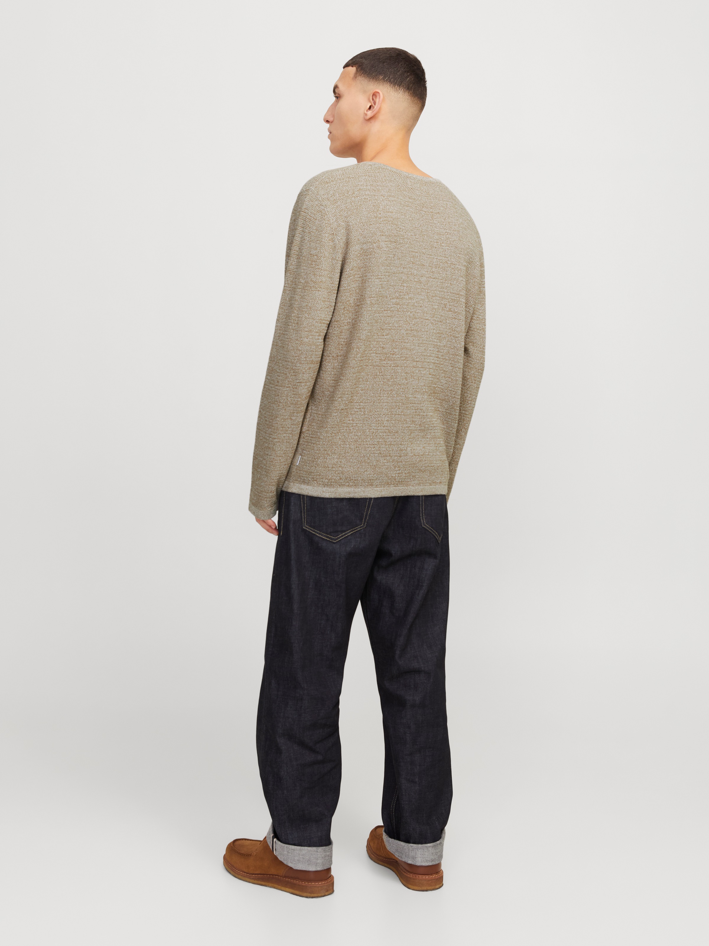 Jack & Jones Rundhalspullover »JJEGEORGE KNIT CREW NECK NOOS«, in Strick Optik