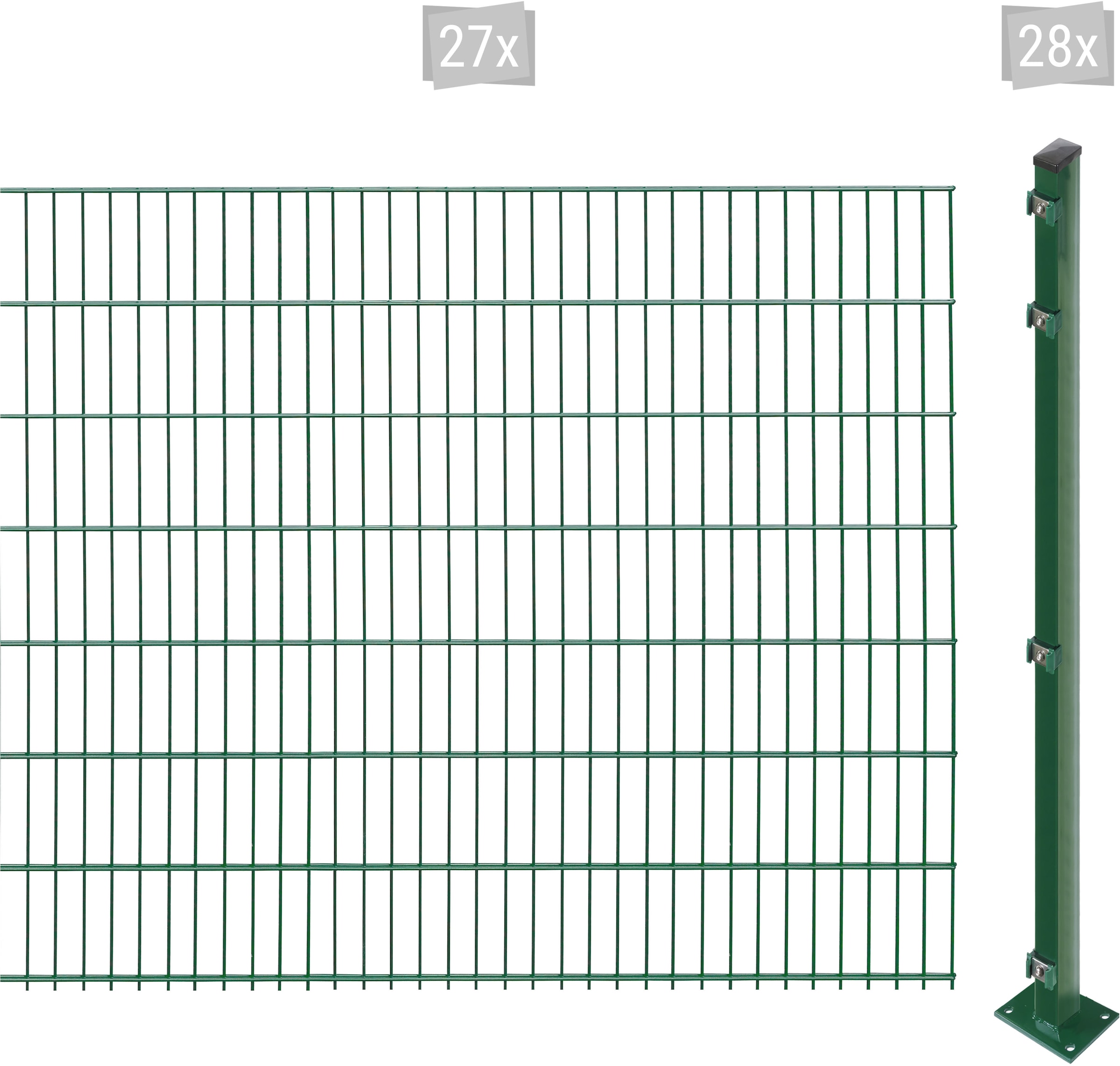 Arvotec Doppelstabmattenzaun "EASY 143 zum Aufschrauben", Zaunhöhe 143 cm, Zaunlänge 2 - 60 m