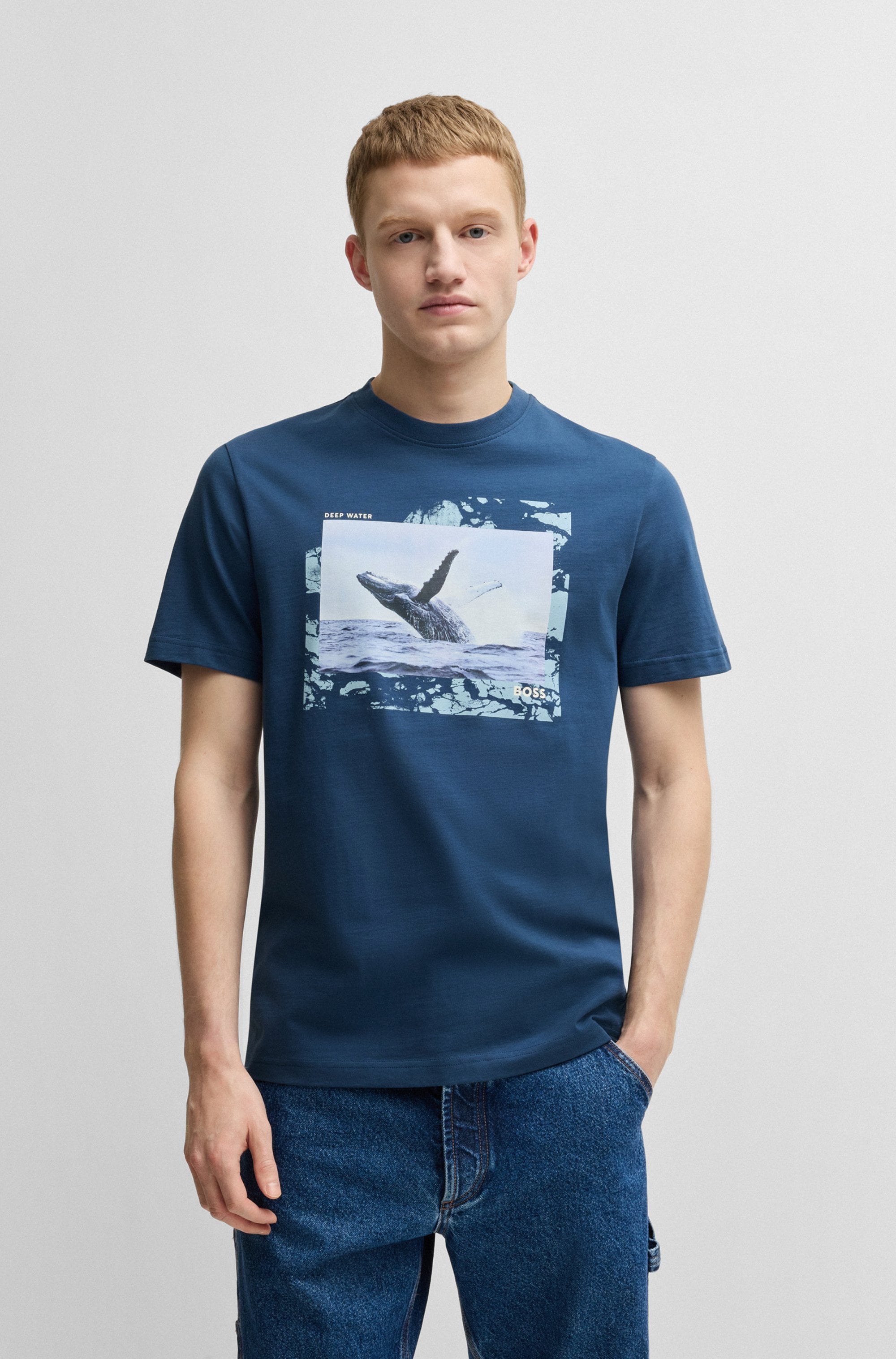 BOSS ORANGE T-Shirt "Te Dunetrace", mit großem Fotodruck günstig online kaufen