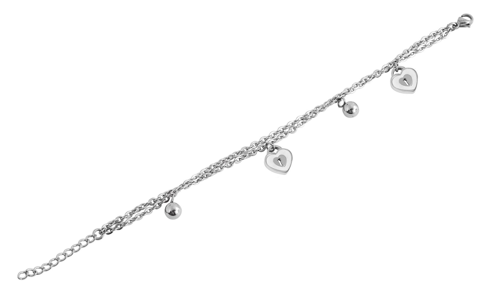 Armband ADELIA´S "Damen Armband – Herz aus Edelstahl 17 cm", silber, Armbänder, Damen, 17cm, Edelstahl, Armband, Perfekt als Geschenk für besondere Menschen