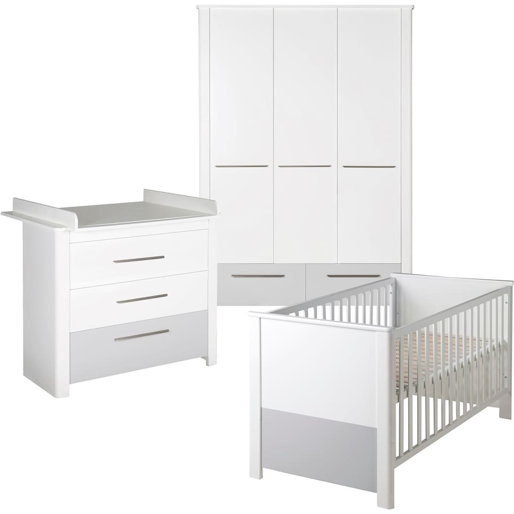 roba® Babyzimmer-Komplettset »Linus«, (Set, 3 St., Kinderbett, Wickelkommode, Kleiderschrank), mit Kinderbett, Schrank und Wickelkommode