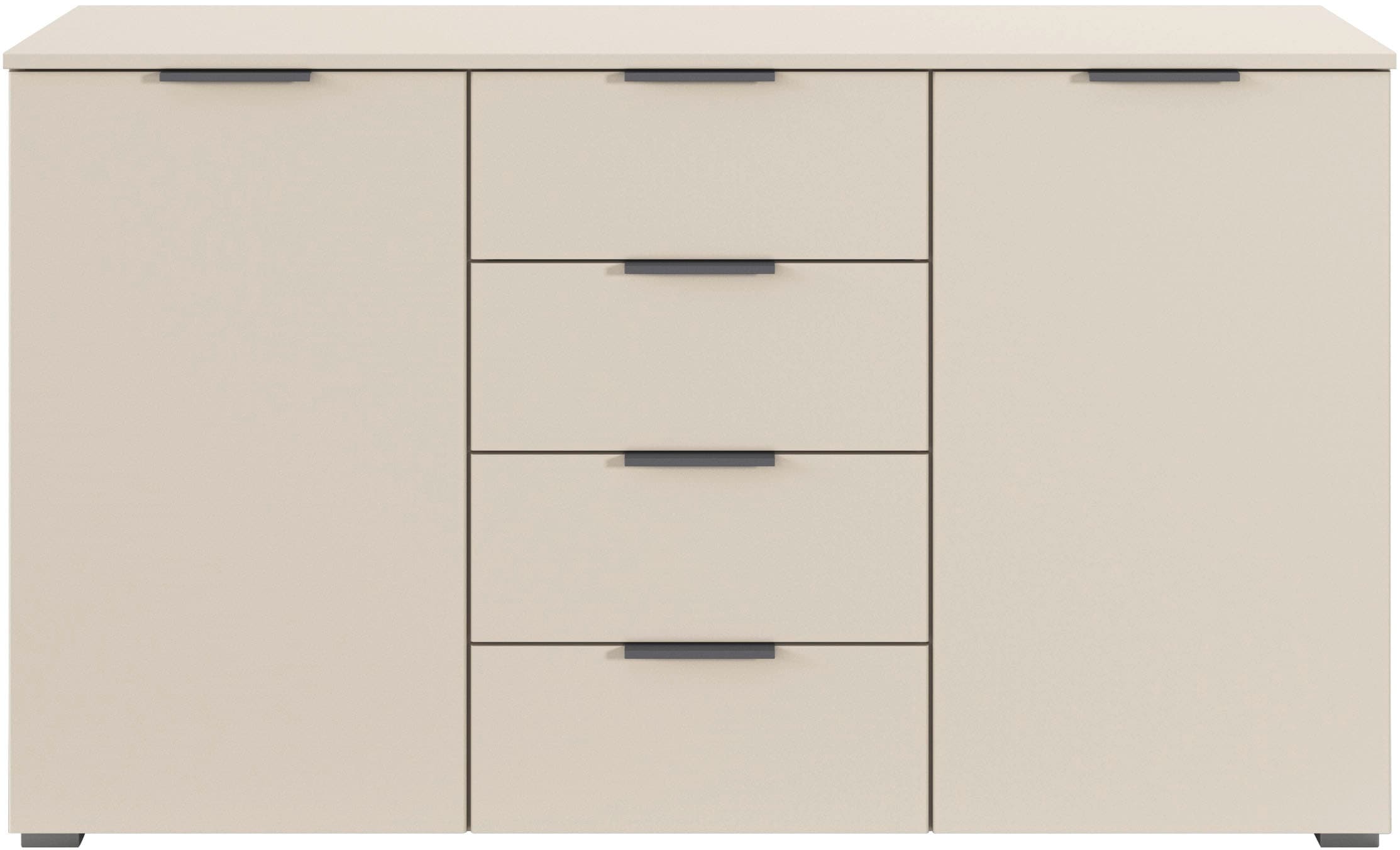 rauch Kombikommode »Sideboard Schubladenkommode AGORDO mit Dekor- oder Hochglanzfront«, (in zwei Griff-Farben, Breite 120 cm inkl. Soft-Close-Funktion), vier große Schubladen, mit insgesamt 4 Einlegeböden MADE IN GERMANY