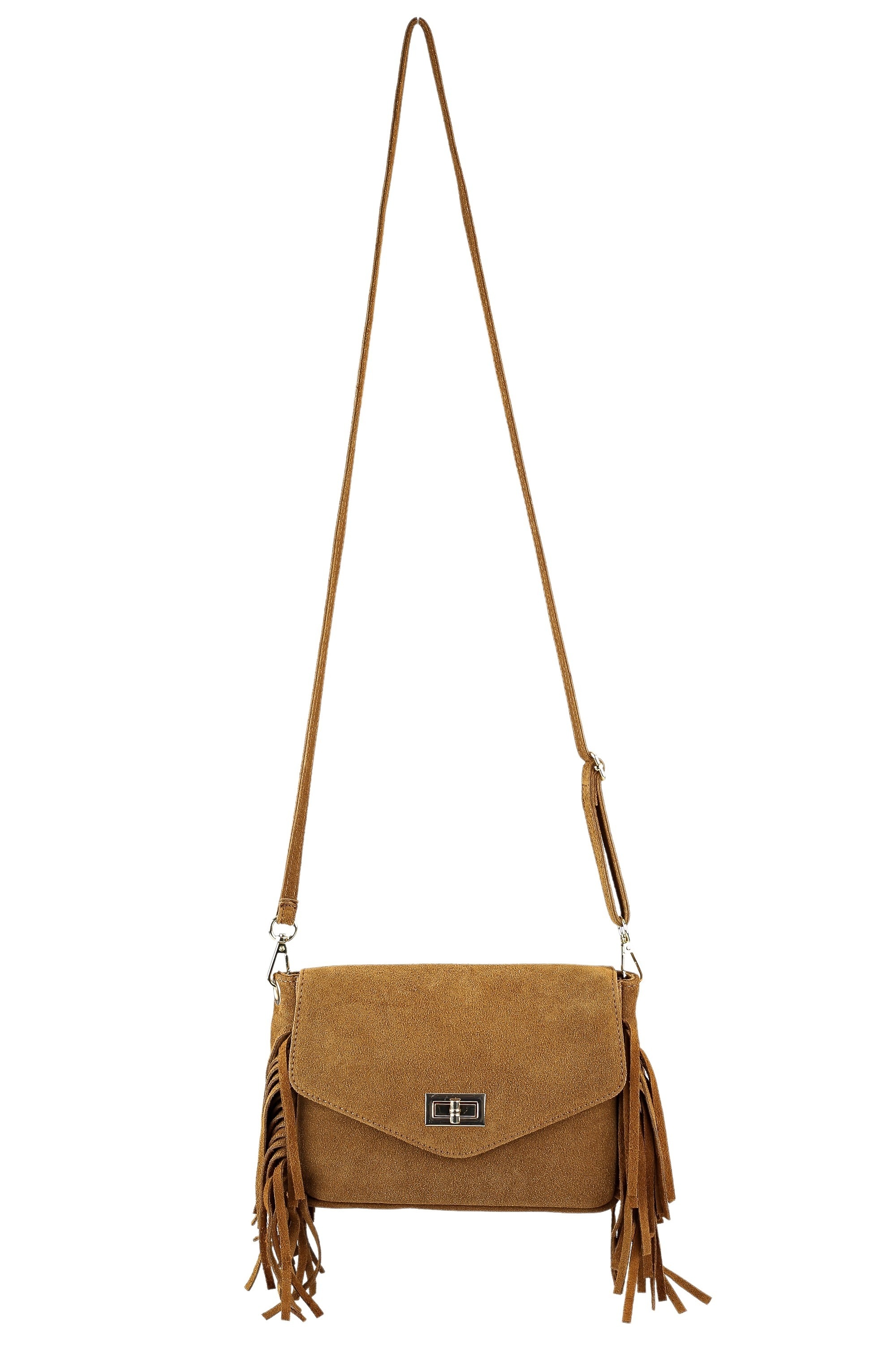 Umhängetasche "Wild West", Damen, Gr. B/H/T: 22cm x 15cm x 6cm onesize, braun, Leder, COLLEZIONE ALESSANDRO, Taschen Umhängetasche, aus echtem Wildleder 2