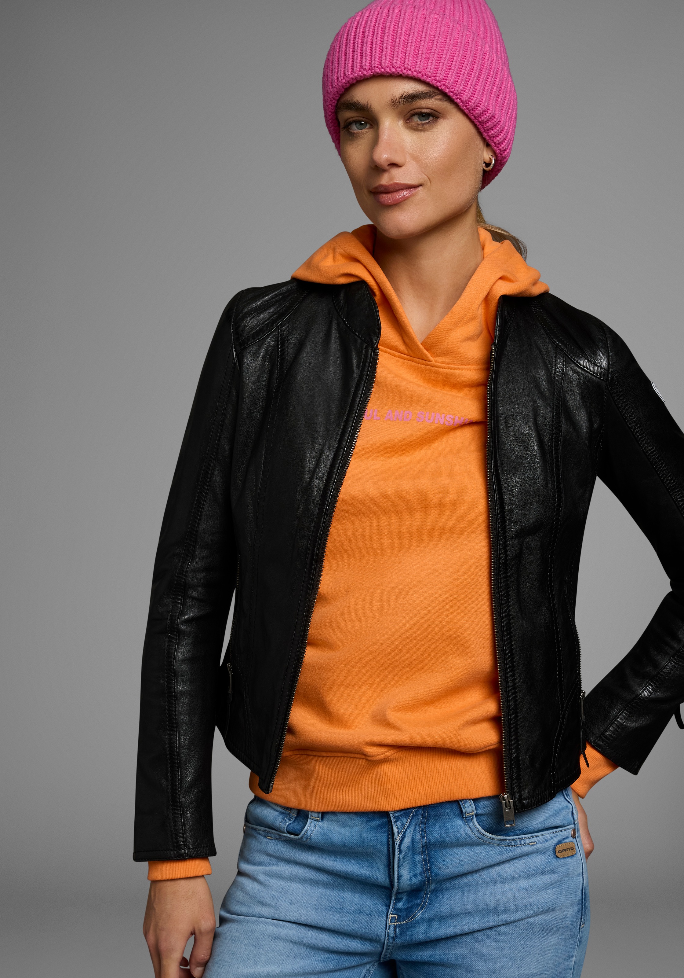 ALPENBLITZ Lederjacke "Athen" aus weichem Lammnappaleder, figurbetonter Sch günstig online kaufen