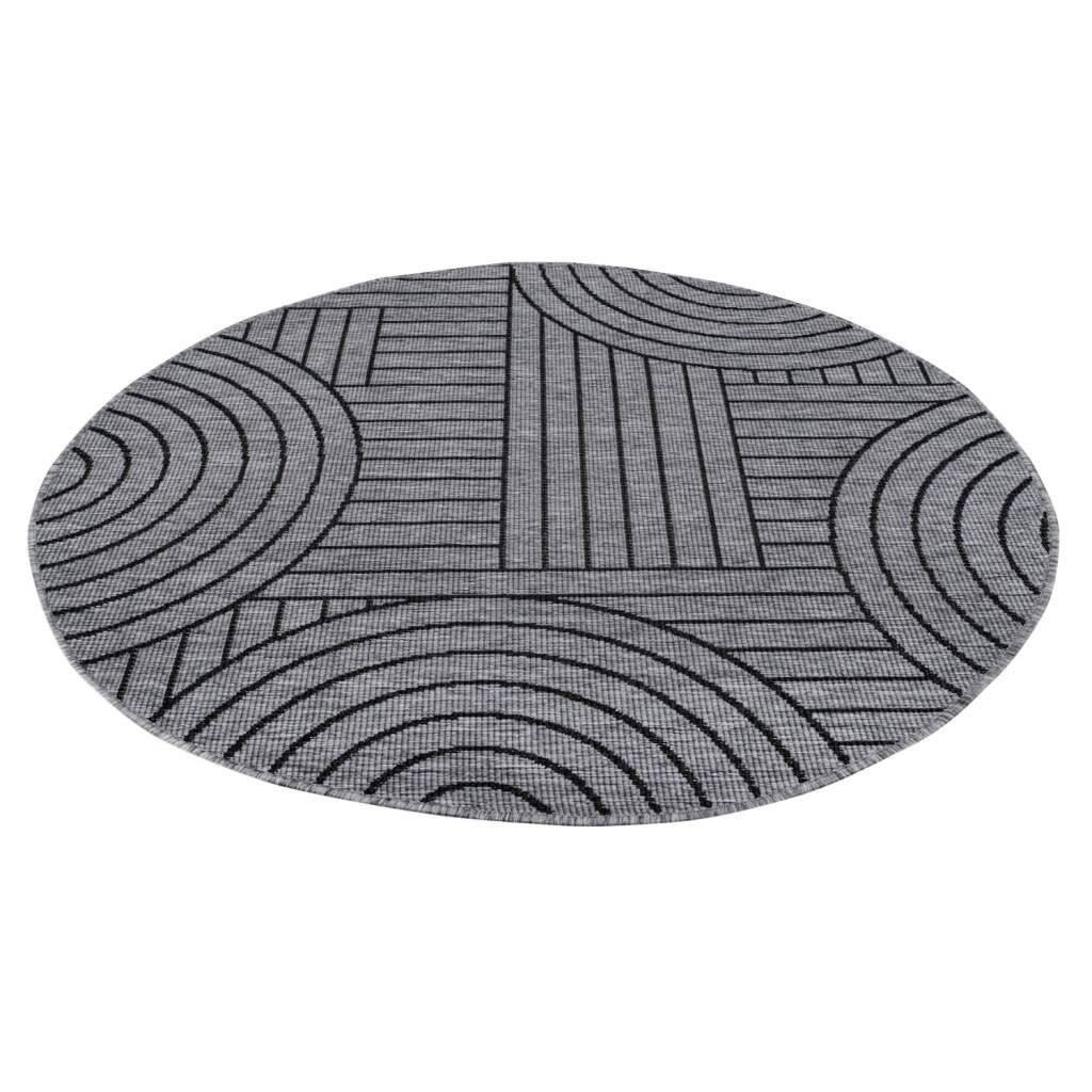 Carpet City Outdoorteppich »DUO RUG 5842«, rund, 5 mm Höhe, Wendeteppich Wetterfest In- & Outdoor, Balkon, Terrasse, Wohnzimmer