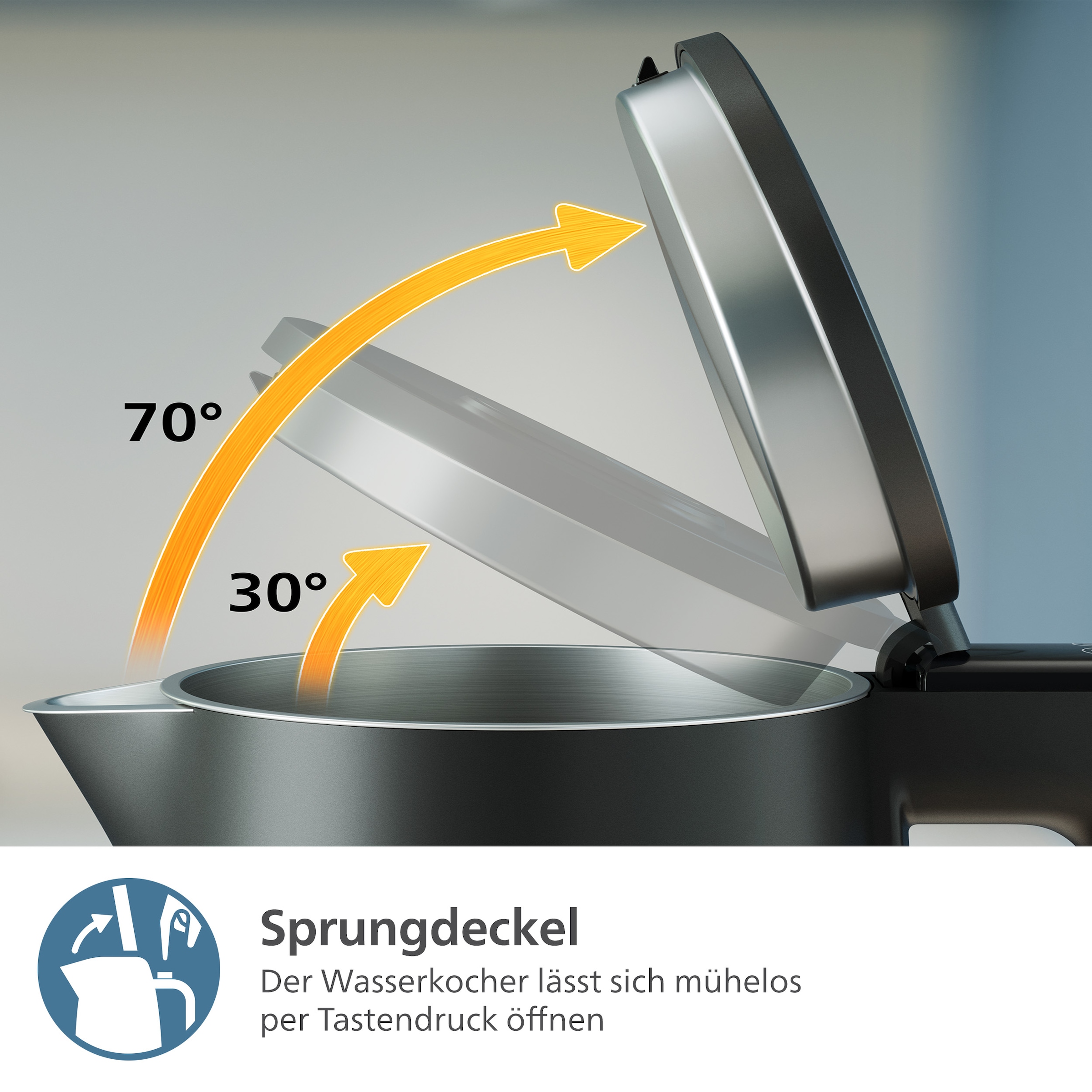 Philips Wasserkocher »HD9396/90 7000 Series, doppelwandig, mit 6 Temperatureinstellungen«, 1,7 l, 2200 W, aus lebensmittelechtem Edelstahl, mit Warmhaltefunktion