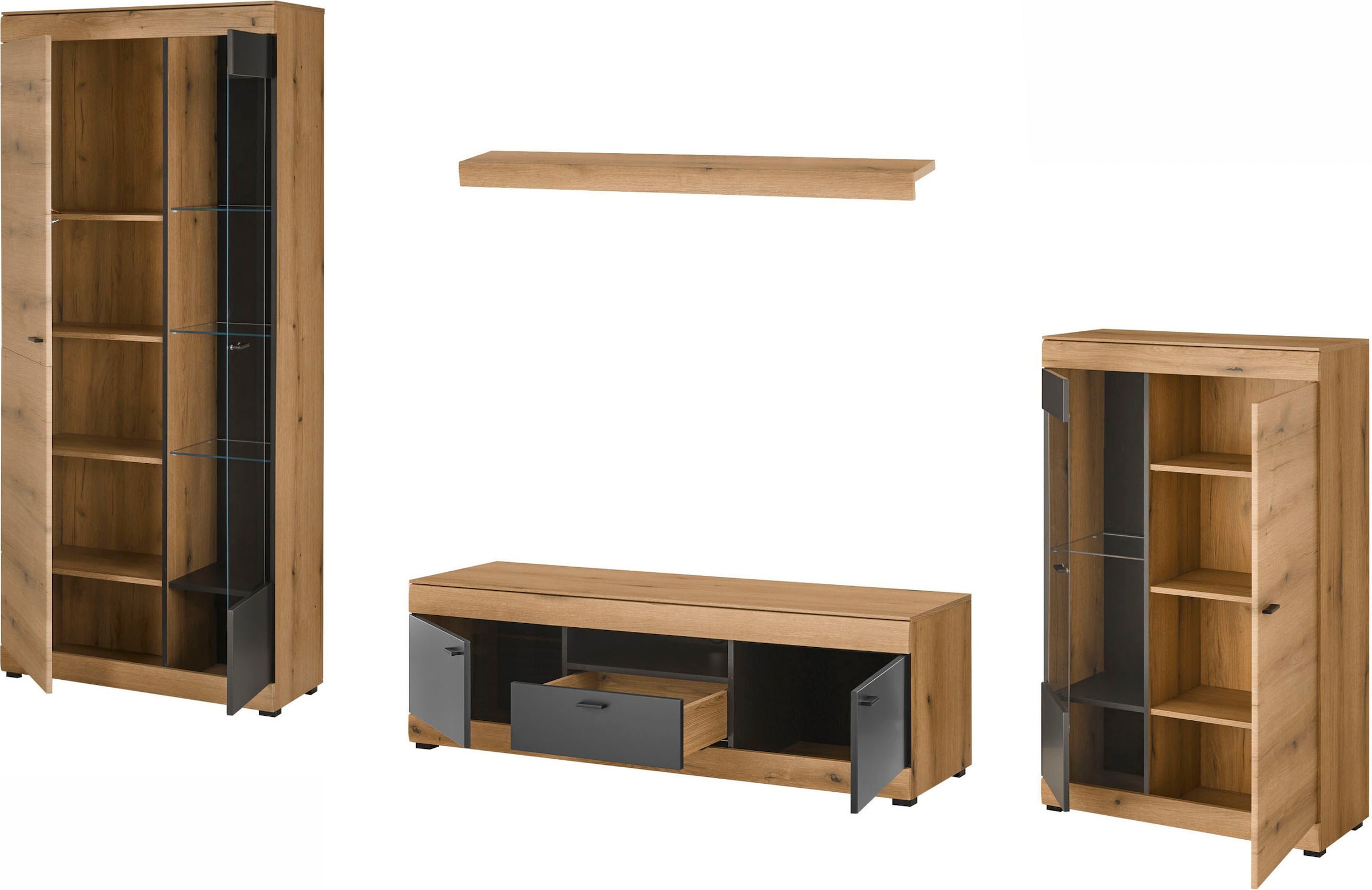Home affaire Wohnwand »Soleto, zeitlose Anbauwand, Komplettset im modernen Stil« Komplett-Set, 4 Stk. tlg.