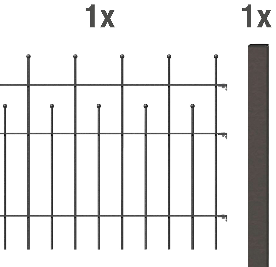 Alberts Metallzaun "Anbauset Madrid", Höhe: 49,5, 73,5 und 98,5 cm, Breite: 200 cm, zum Aufschrauben