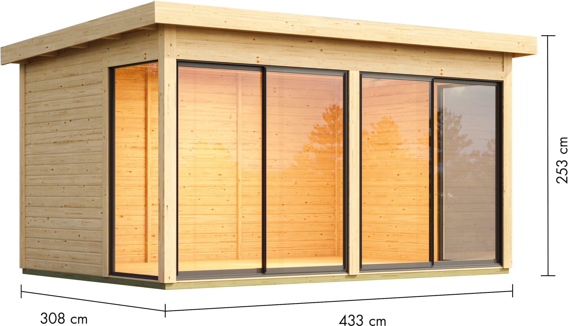 Karibu Gartenhaus »Ditsche 5« inkl. Massivholzfußboden, Made in Germany