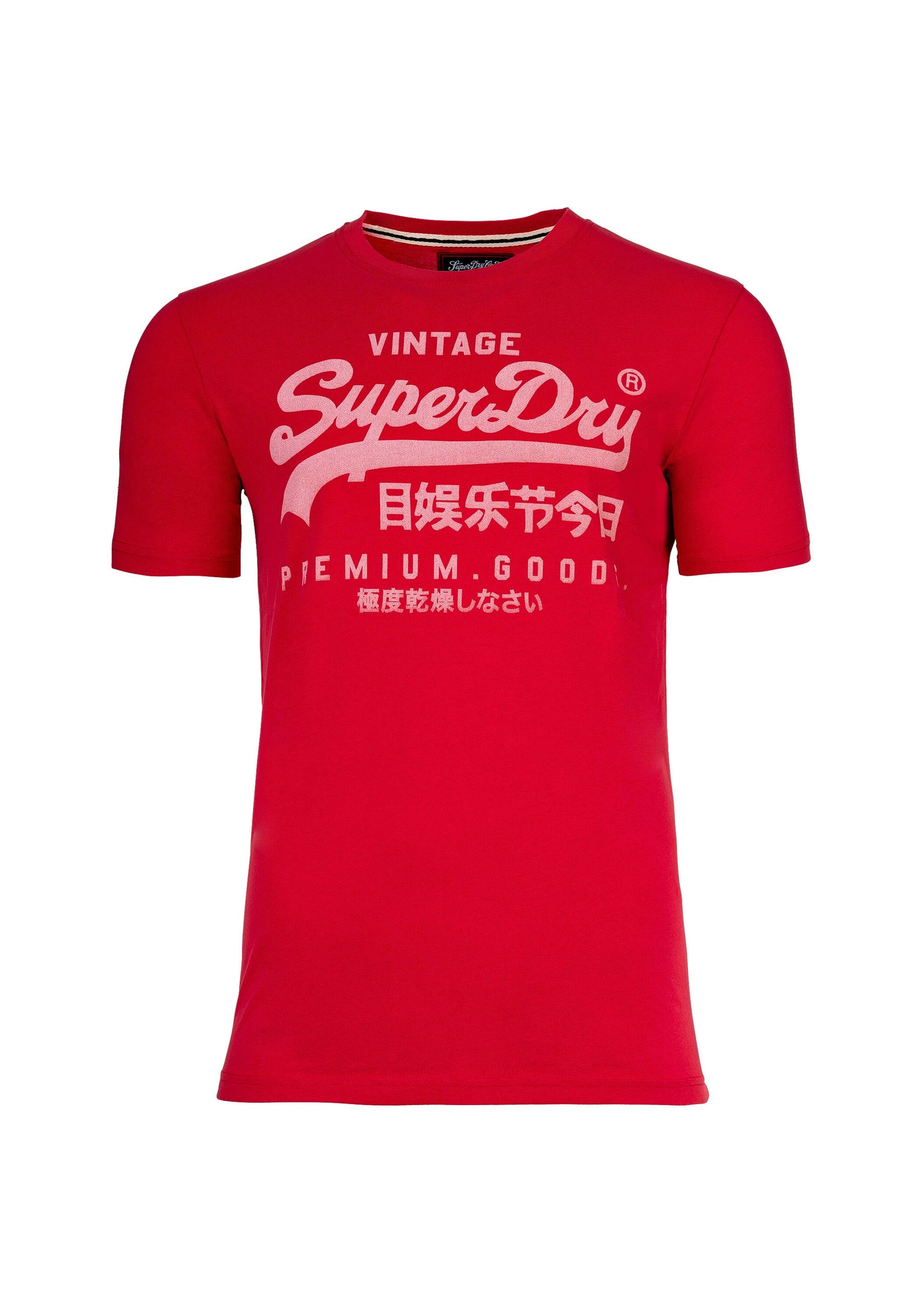 SUPERDRY Herren T-Shirt "T-Shirt VI Classic Tee 1er Pack", rot, Gr. L, Obermaterial: 100% Baumwolle CO., Shirts
