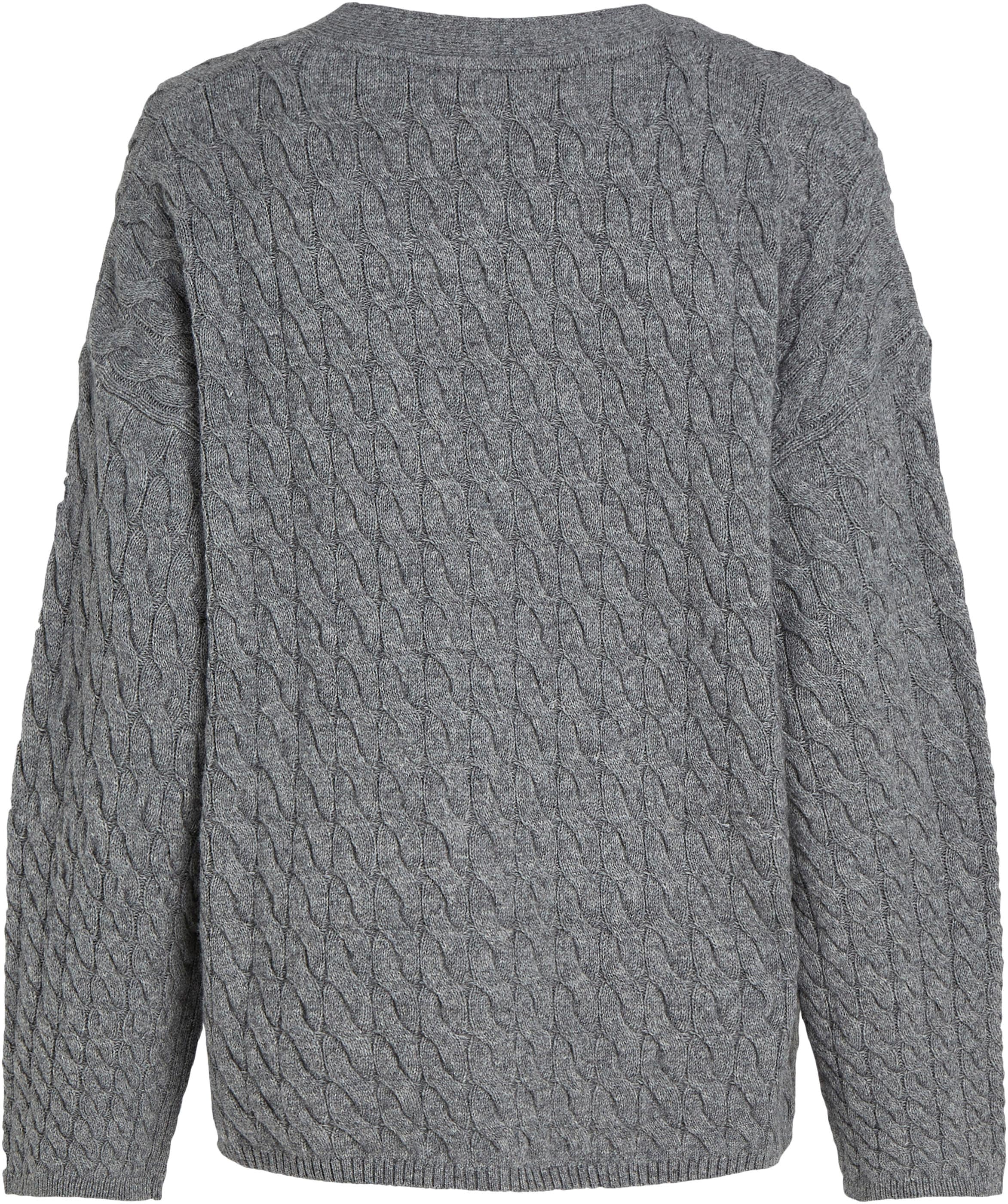 Tommy Hilfiger Strickjacke »WOOL BLEND CABLE V-NK CARDI«, mit Zopfmuster