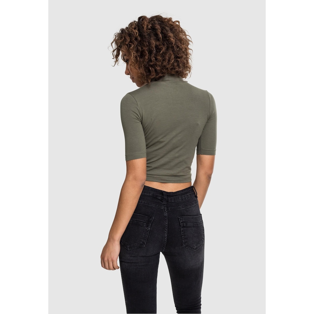 URBAN CLASSICS T-Shirt »Urban Classics Damen Ladies Cropped Turtleneck Tee«, (1 tlg.)