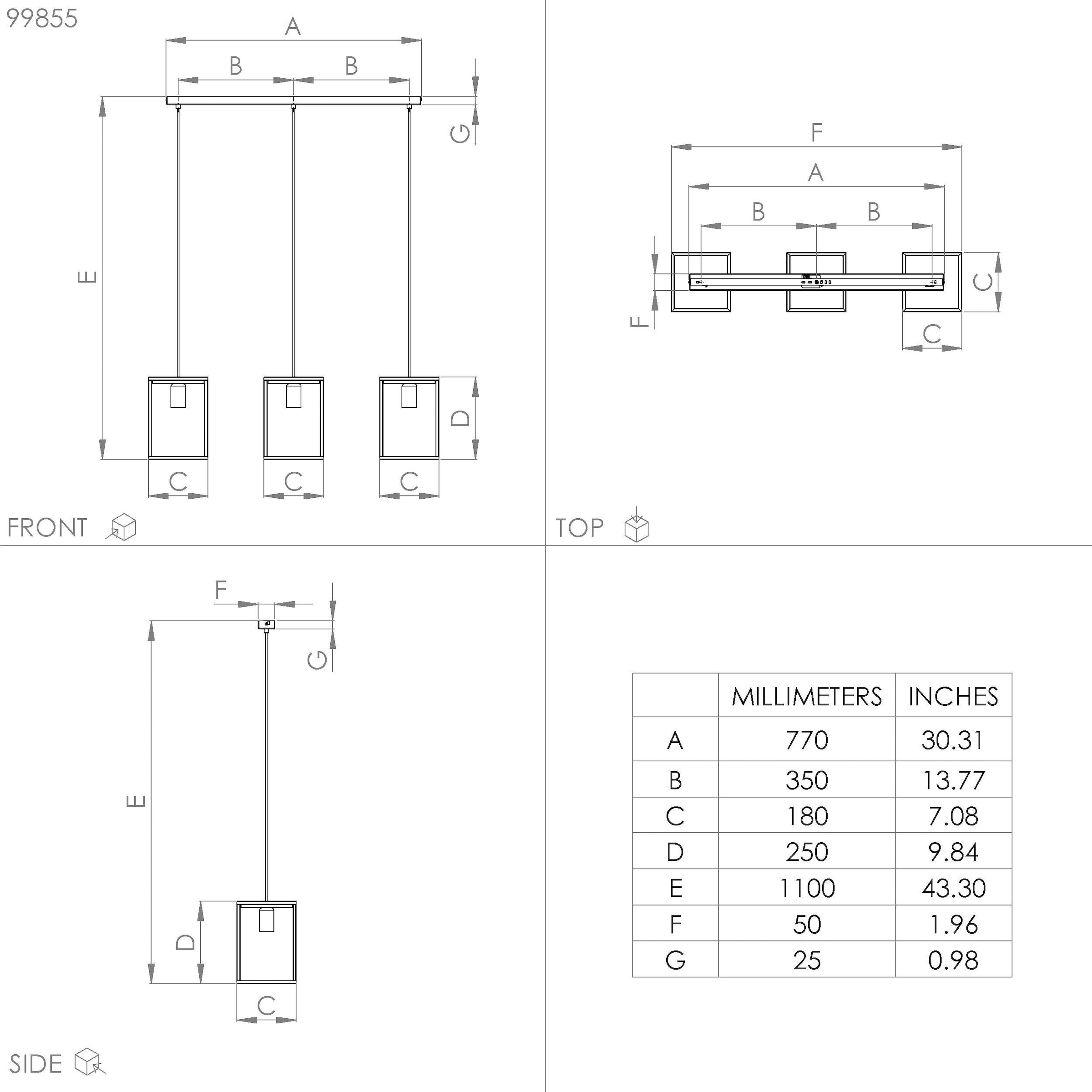 EGLO Hängeleuchte »LIBERTAD Pendellampe, Stahl und Holz, E27, IP20, Esstischlampe, Lampe«, Leuchtmittel E27 | Leuchtmittel wechselbar-ohne Leuchtmittel, Hängeleuchte, L88 x B18 x H110 cm, schwarz, braun, 3X40W exkl.