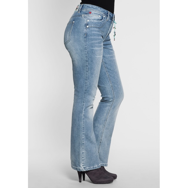 sheego by Joe Browns Bootcut-Jeans »Große Größen«, mit Pailletten am Bund  für bestellen | BAUR