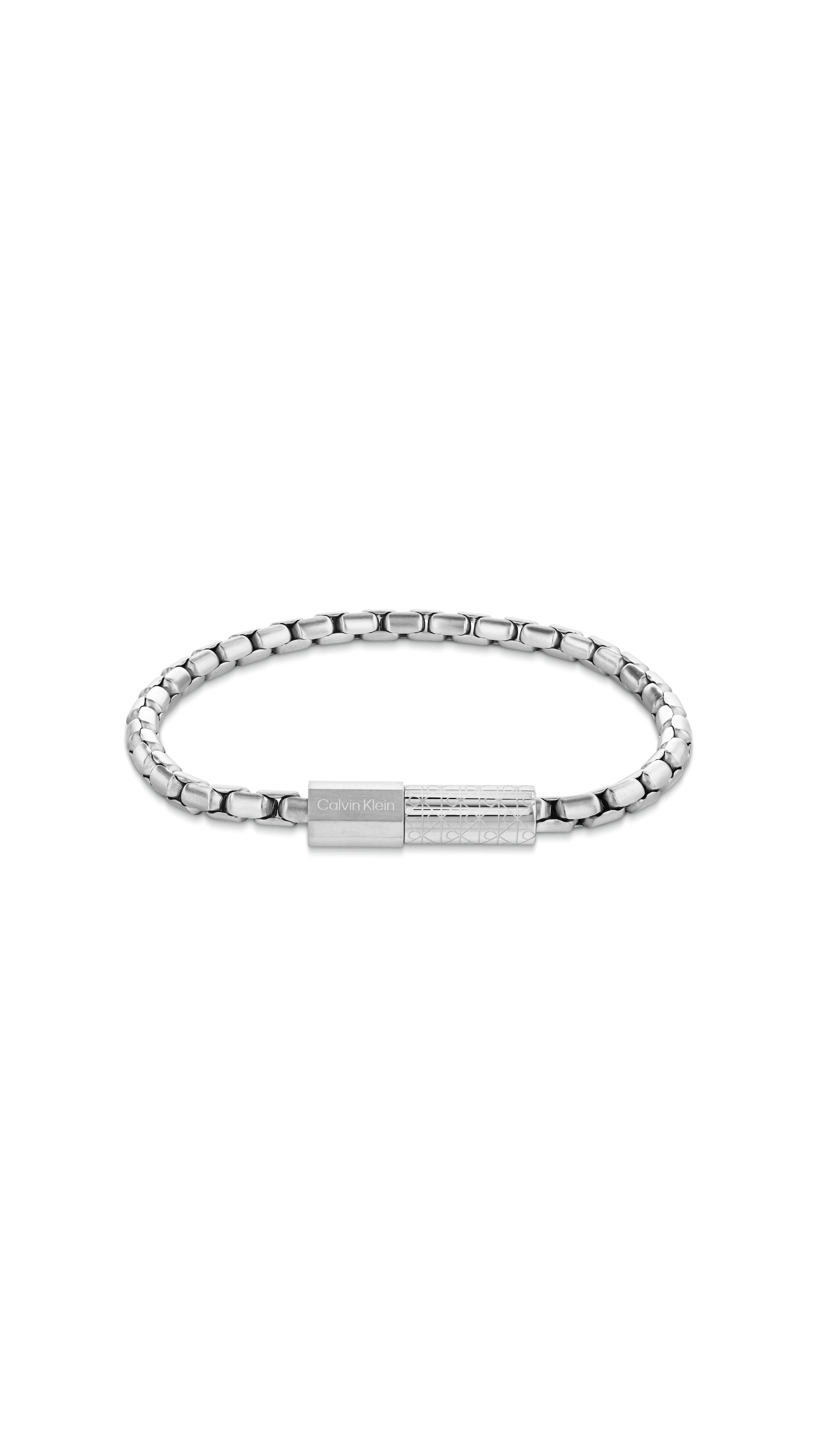 CALVIN KLEIN Herren Armband "CONTOURED BARREL", 19,5cm, Edelstahledelstahlfarben, Edelstahl, Armbänder