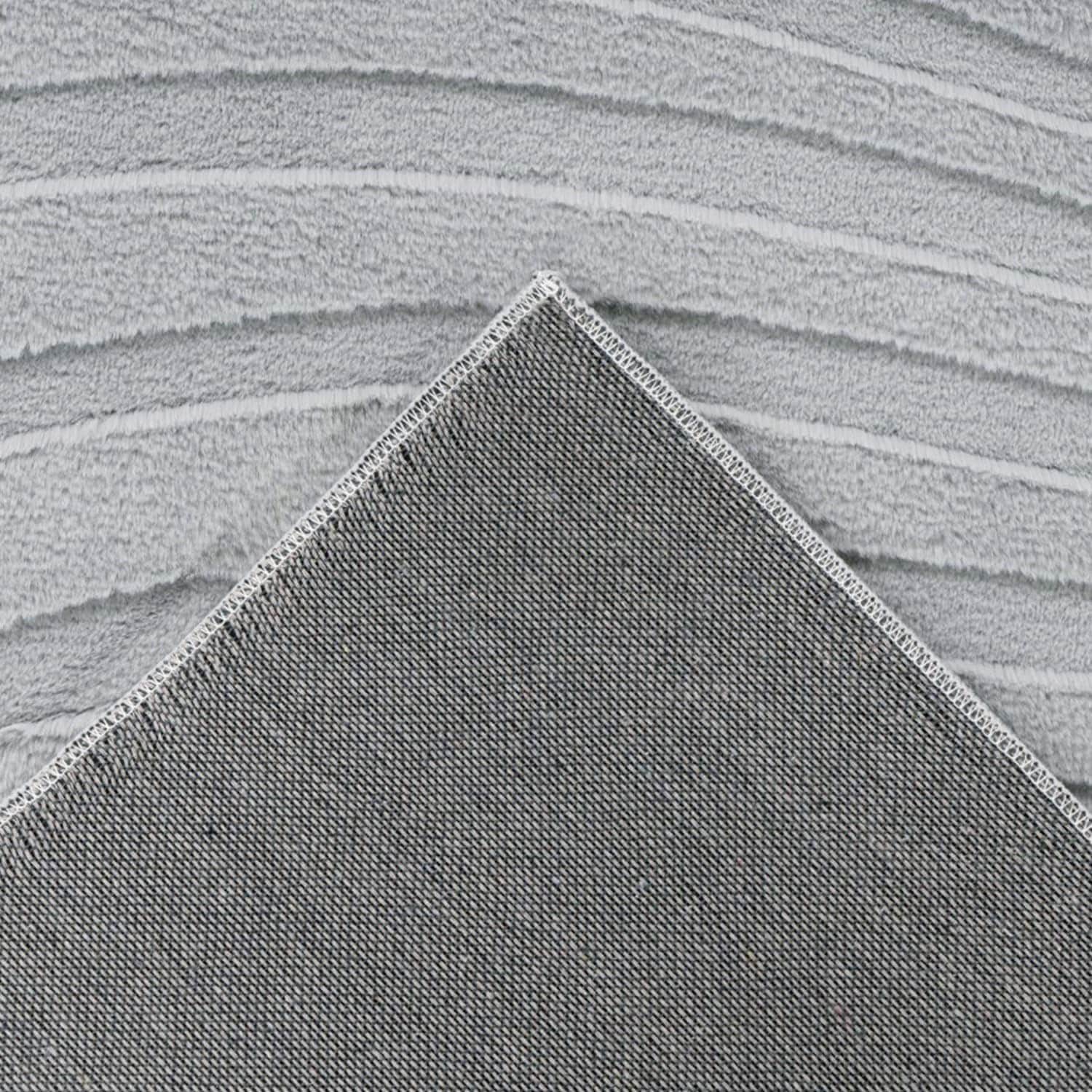 Carpet City Teppich »WAVES 503« rechteckig 12 mm Höhe Kurzflor, Hochtief-Muster/ 3D-Effekt, Uni, Wohnzimmer, Schlafzimmer