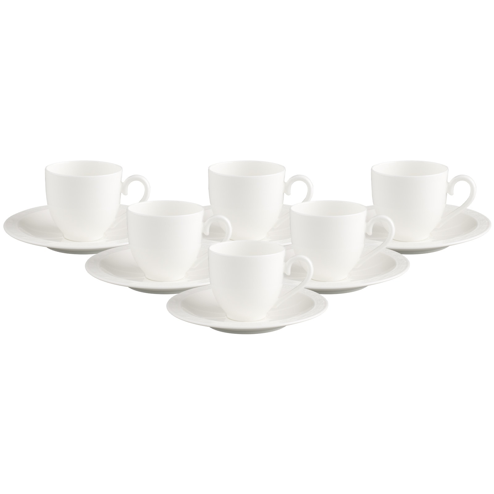 Villeroy & Boch Tasse "Espressotassen mit Untertassen White Pearl 70 ml 6er günstig online kaufen