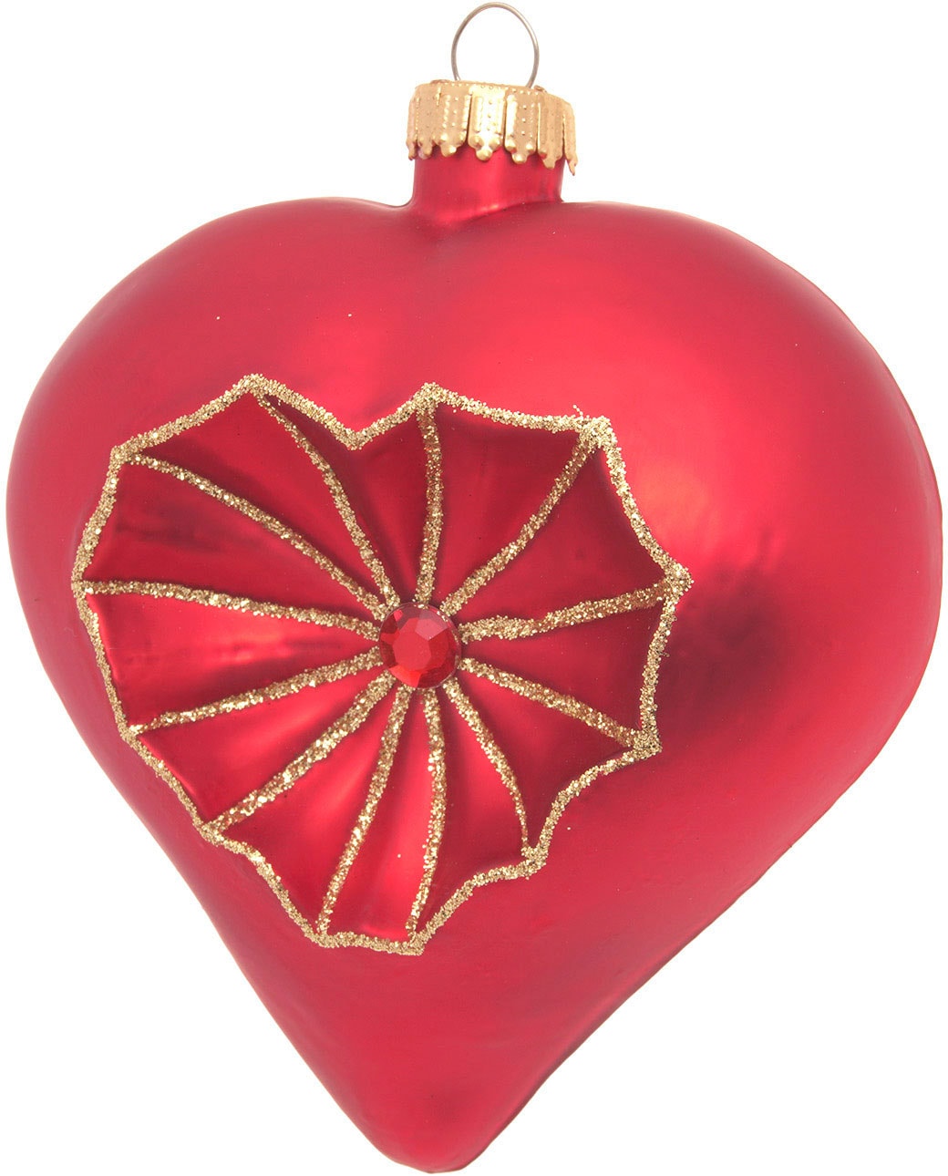 Christbaumschmuck »Reflexherz, Rot Satin, 9cm«, (1 tlg.), Christbaumschmuck aus Glas,...