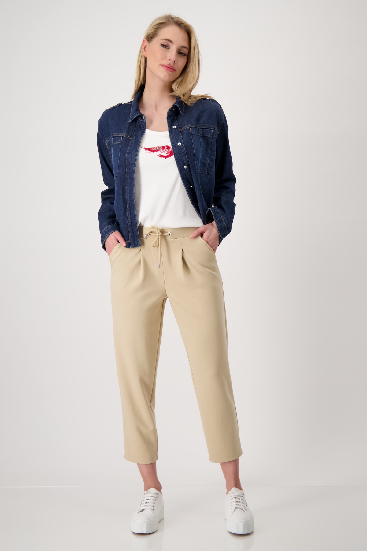 Monari Caprihose »Hose Capri 62cm«, Mit Kordelzug