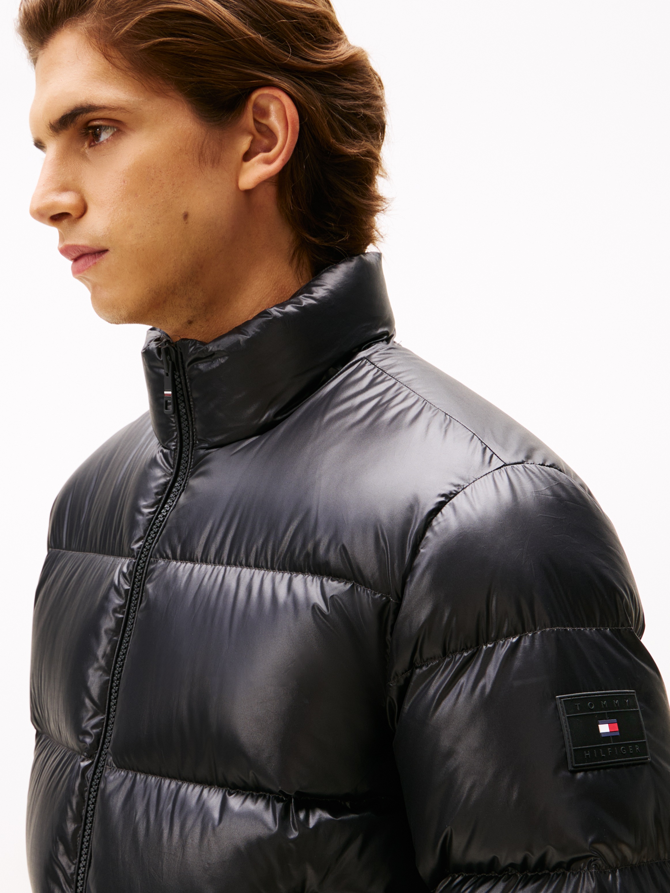Tommy Hilfiger Steppjacke "SHINY DOWN STAND PUFFER" Winterjacke, Outdoorjac günstig online kaufen