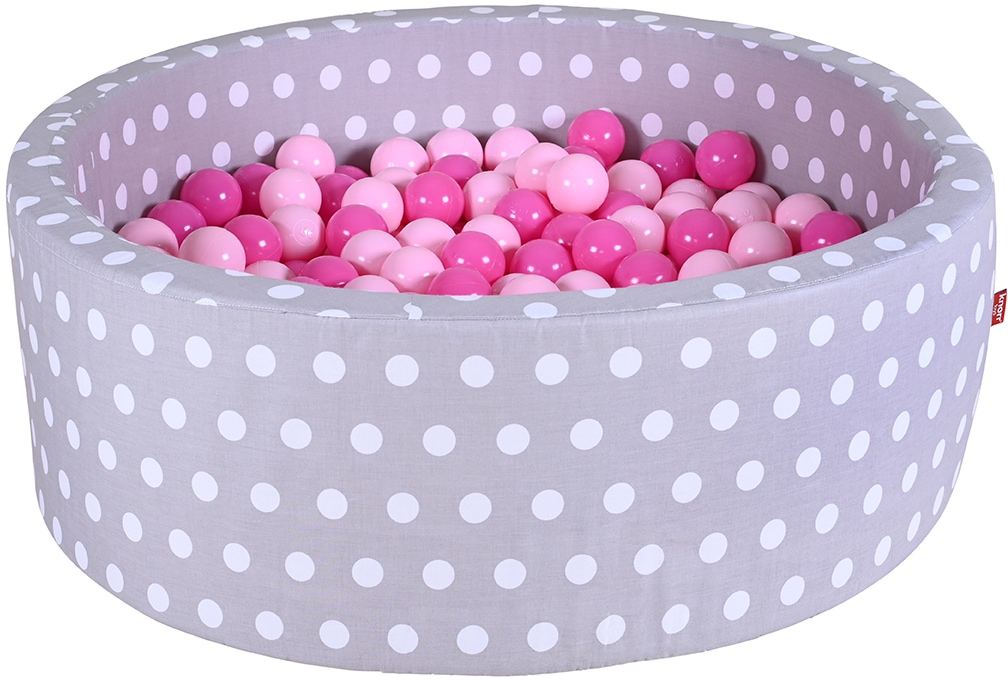 Bällebad »Soft, Grey White Dots«, mit 300 Bällen soft pink; Made in Europe