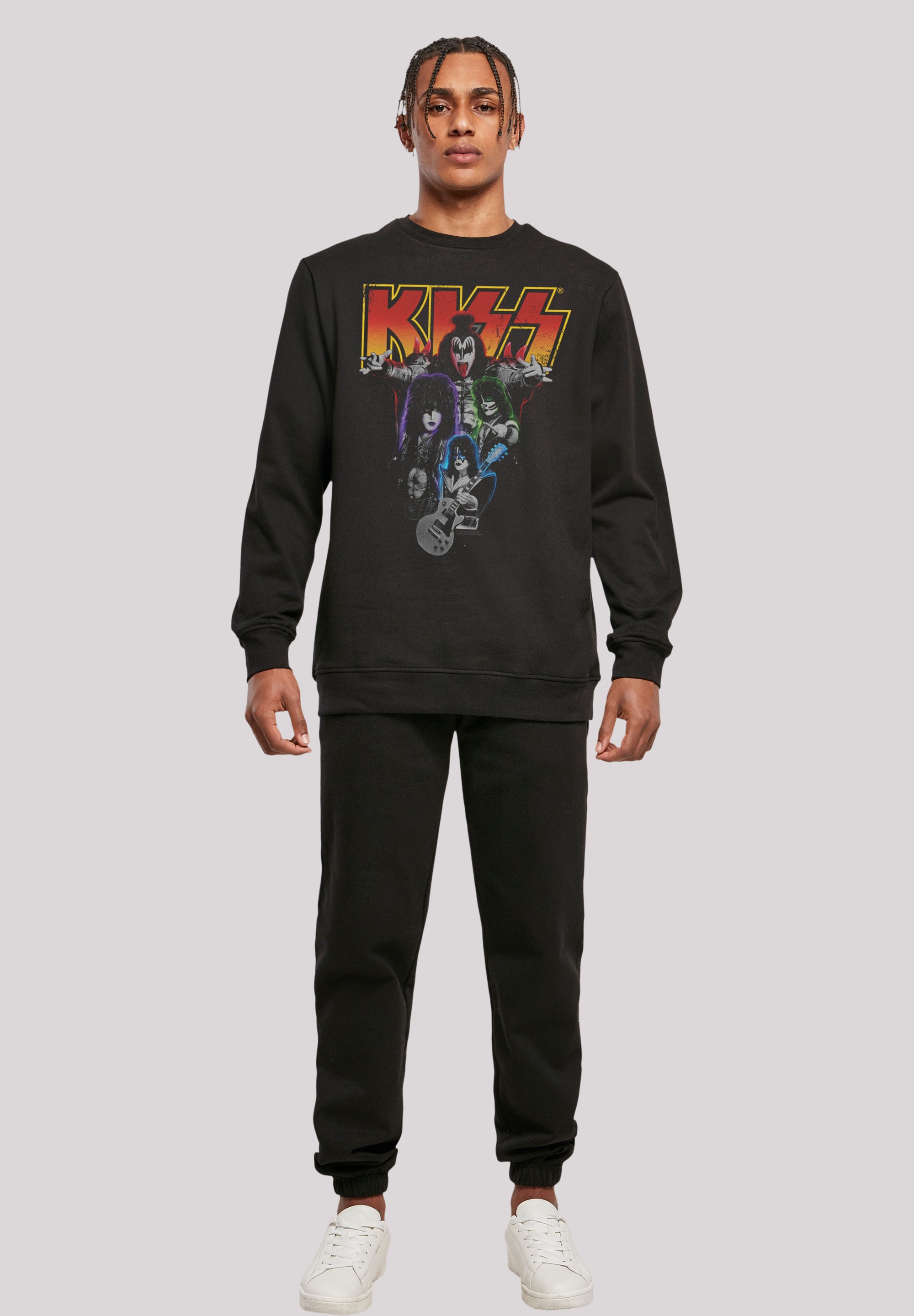 F4NT4STIC Sweatshirt »Kiss Rock Band Neon«, Premium Qualität, Musik, By Rock Off