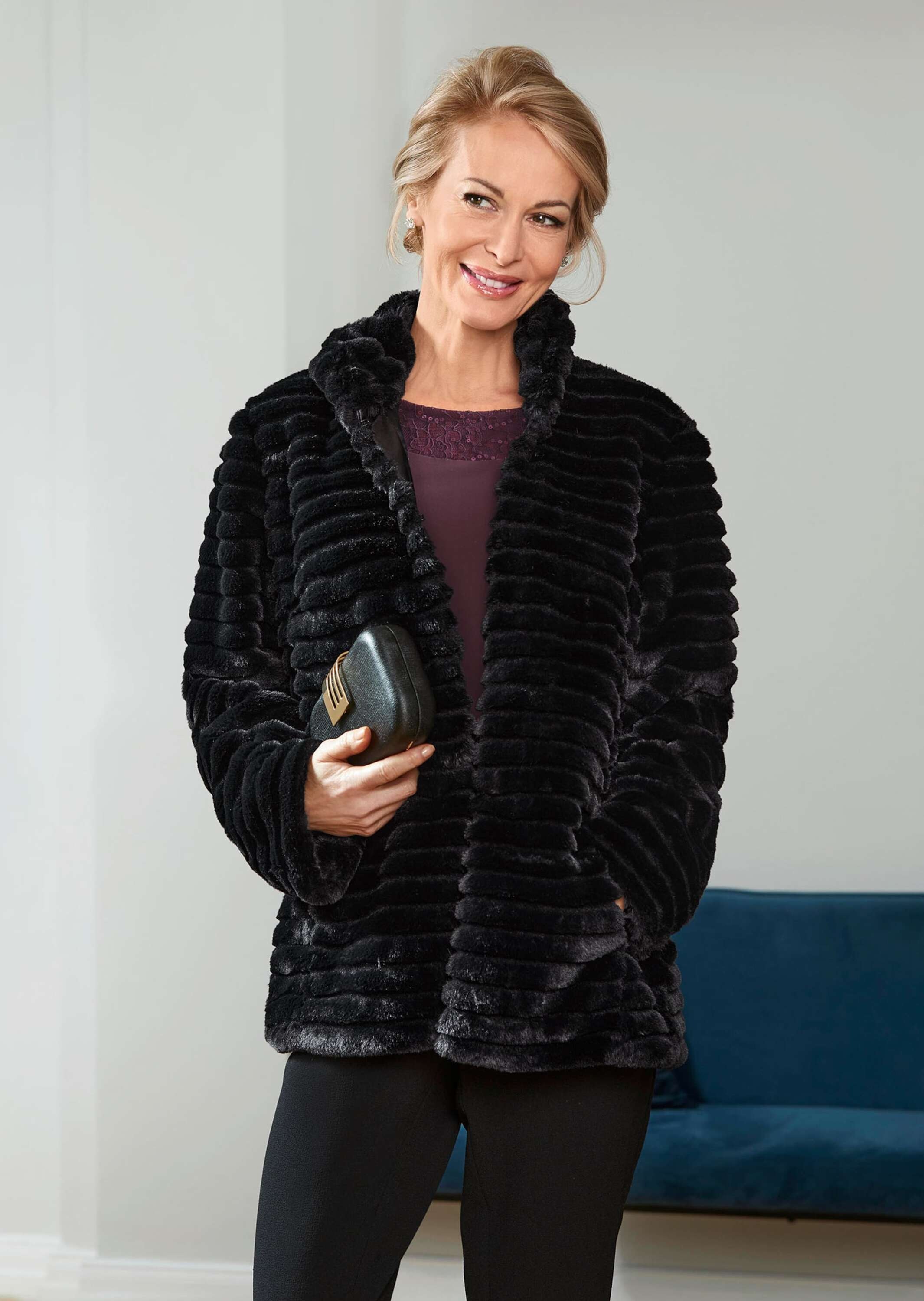 GOLDNER Kurzjacke »Kurzgröße Jacke in Rexkanin-Optik«