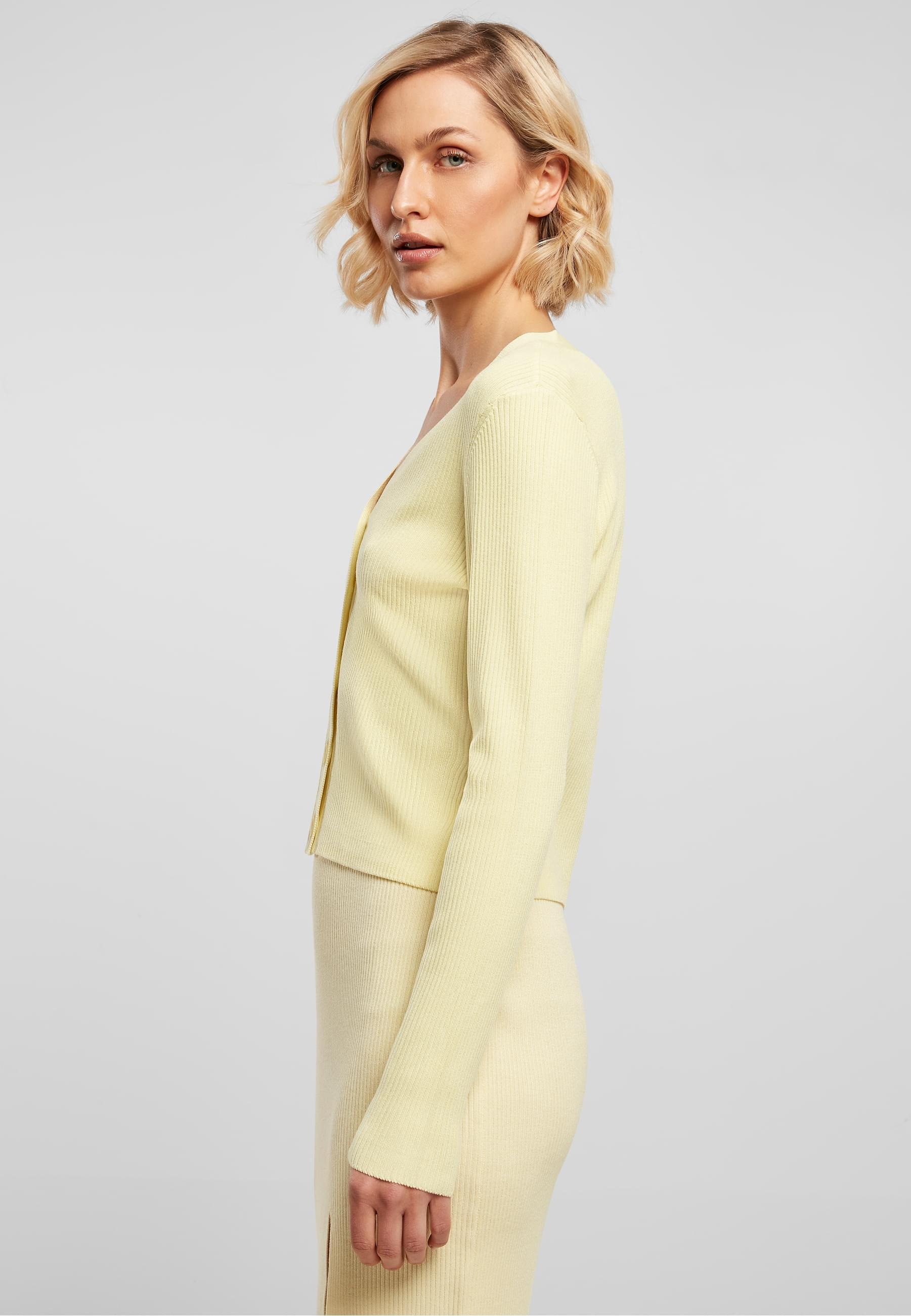 URBAN CLASSICS Strickjacke »Urban Classics Damen Ladies Short Rib Knit Cardigan«