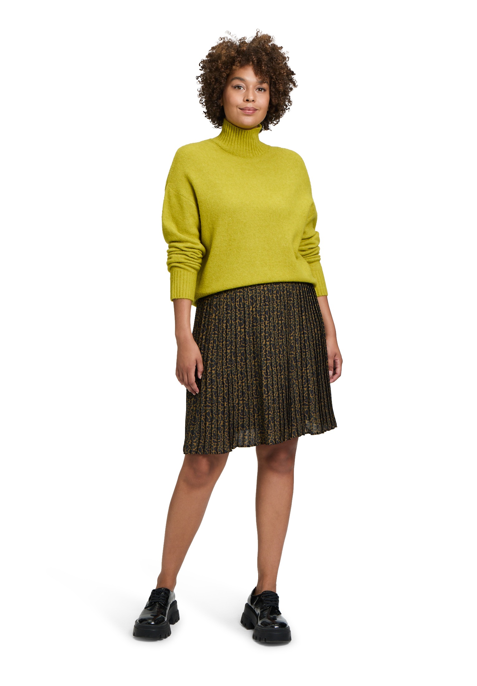 Cartoon Strickpullover »Cartoon Damen Strickpullover mit Stehkragen«, (1 tlg.), Rippbündchen