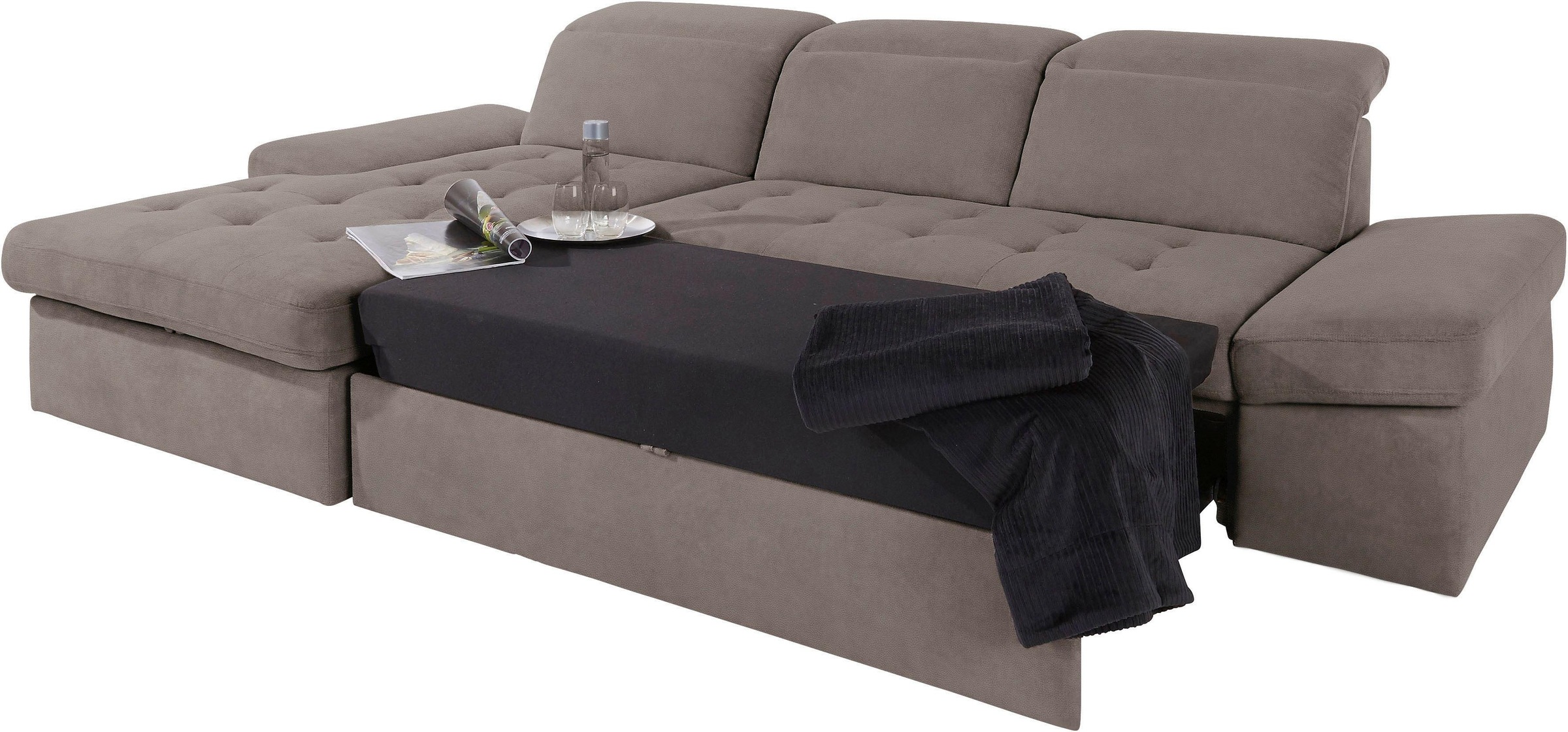sit&more Ecksofa »Stardust L-Form«, wahlweise mit Bettfunktion und Bettkasten