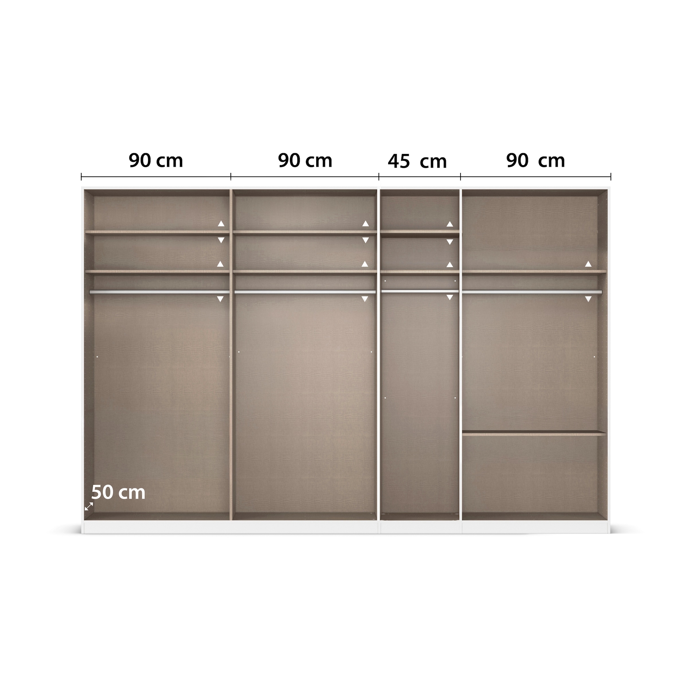 rauch Kleiderschrank »Drehtürenschrank Schrank Garderobe Wäscheschrank Schlafzimmer AVOLA«, (in 3 verschiedenen Ausstattungen BASIC/CLASSIC/PREMIUM), mit hochwertigen Stangengriffen aus Metall in Schwarz MADE IN GERMANY