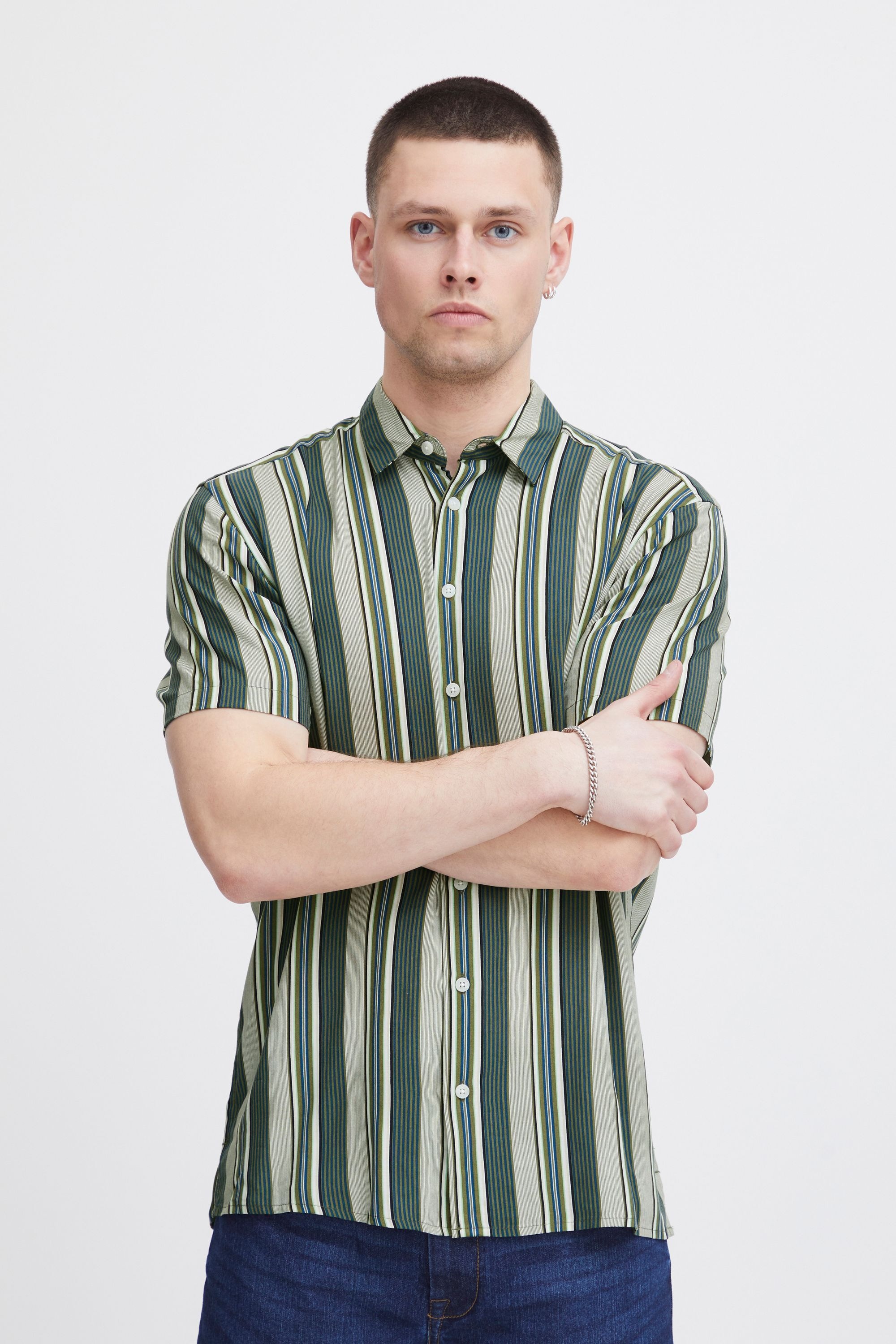 Blend Kurzarmhemd "BHShirt", Sommerliches Kurzarmhemd mit Streifen günstig online kaufen