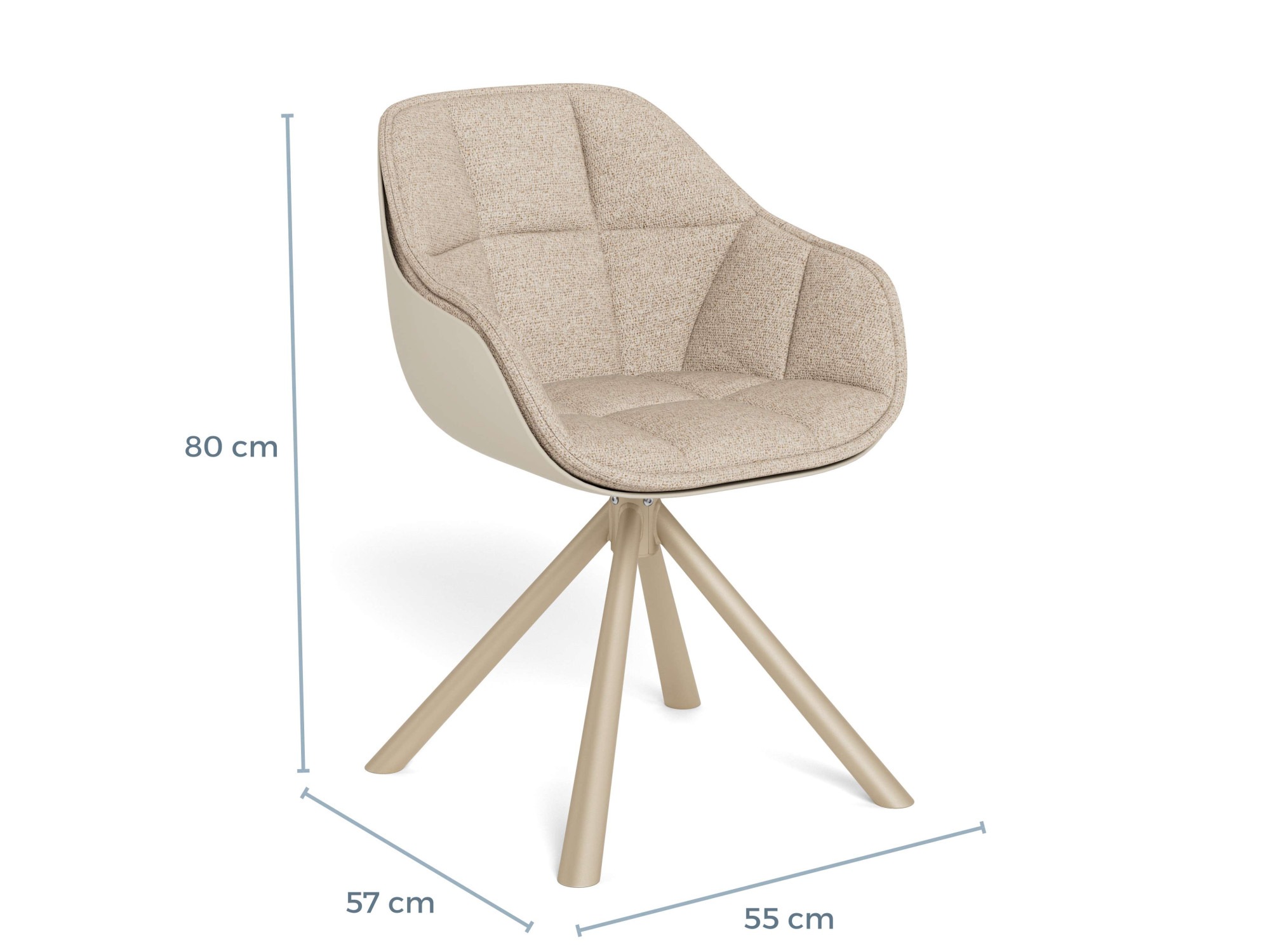 ACTONA GROUP Esszimmerstuhl »Polsterstuhl« (Set) Stuhl, beige, drehfunktion, Verpackungseinheit 2