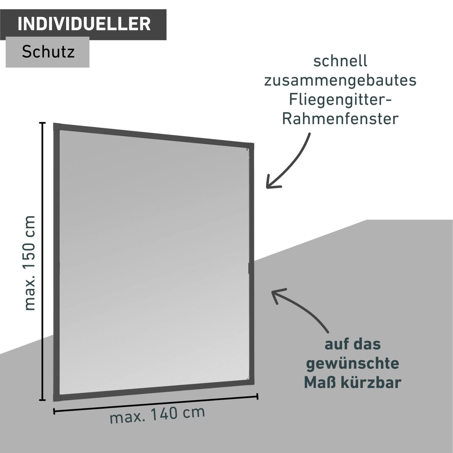 Windhager Insektenschutz-Fensterrahmen »Expert aus starkem Fiberglasgewebe, Insektenschutzgitter für Fenster« Fliegengitter in weiß, anthrazit erhältlich, 100x120cm, ohne bohren