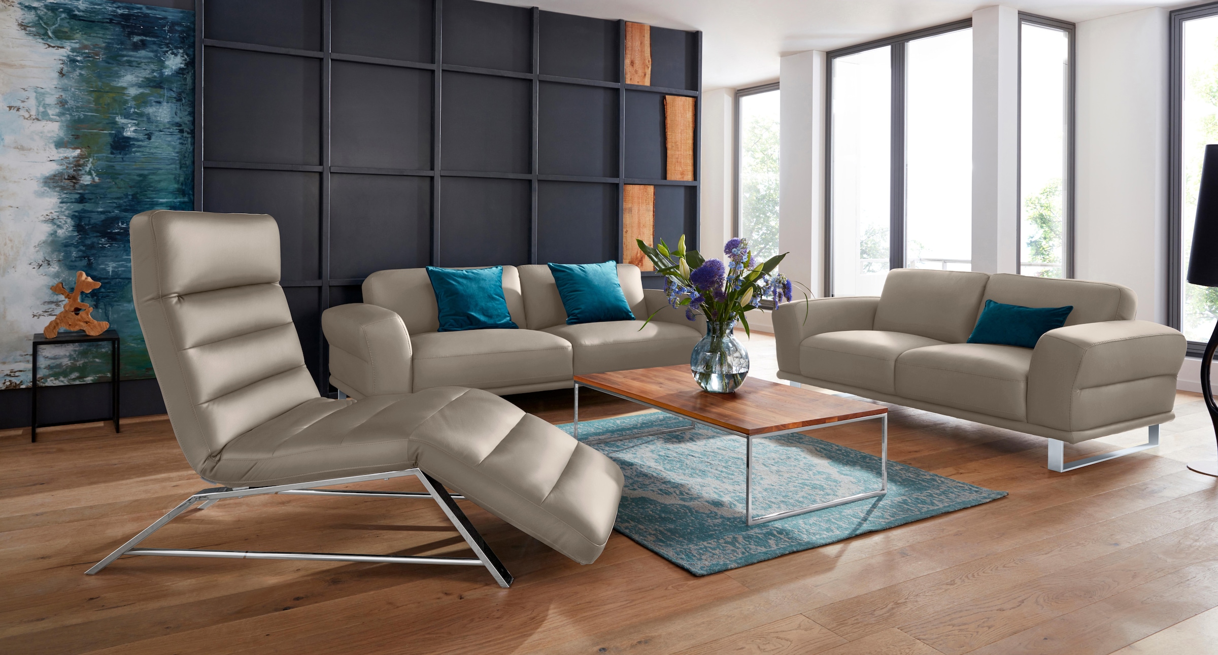 W.SCHILLIG 2-Sitzer »montanaa«, mit Metallkufen in Silber matt, Breite 192 cm