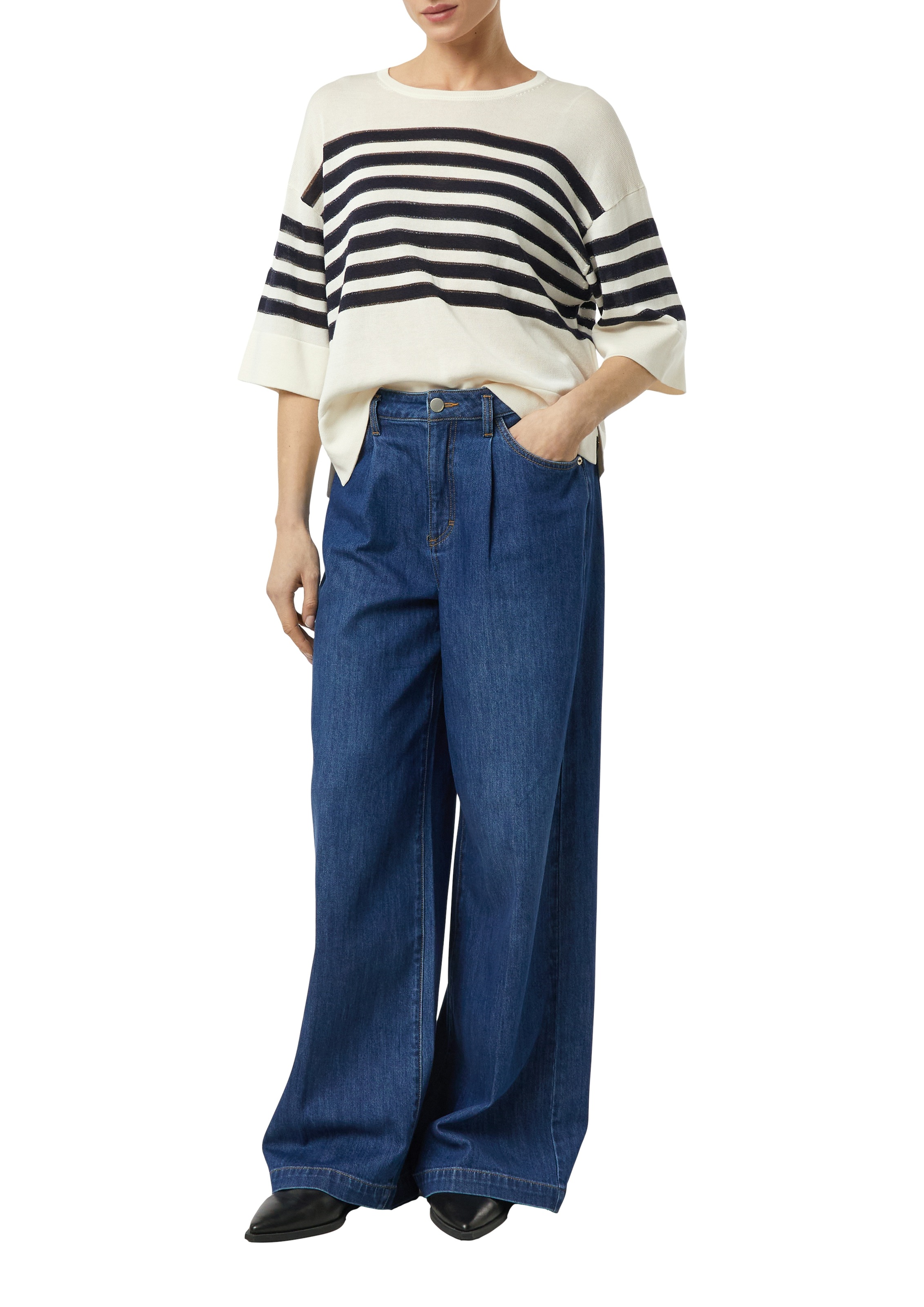 Comma Strandpullover 3/4-Arm mit Glitzerstreifen günstig online kaufen