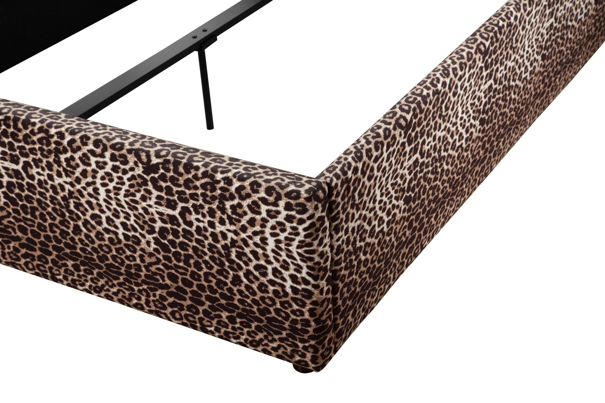 Home affaire Polsterbett »Hamar-Leo, Jugendbett, Kunstleder mit Veloursstoff«, (Liegefläche 140 cm x 200 cm, Belastbarkeit 250 KG), Leoparden-Optik, stylisches Design, hohe Belastbarkeit!