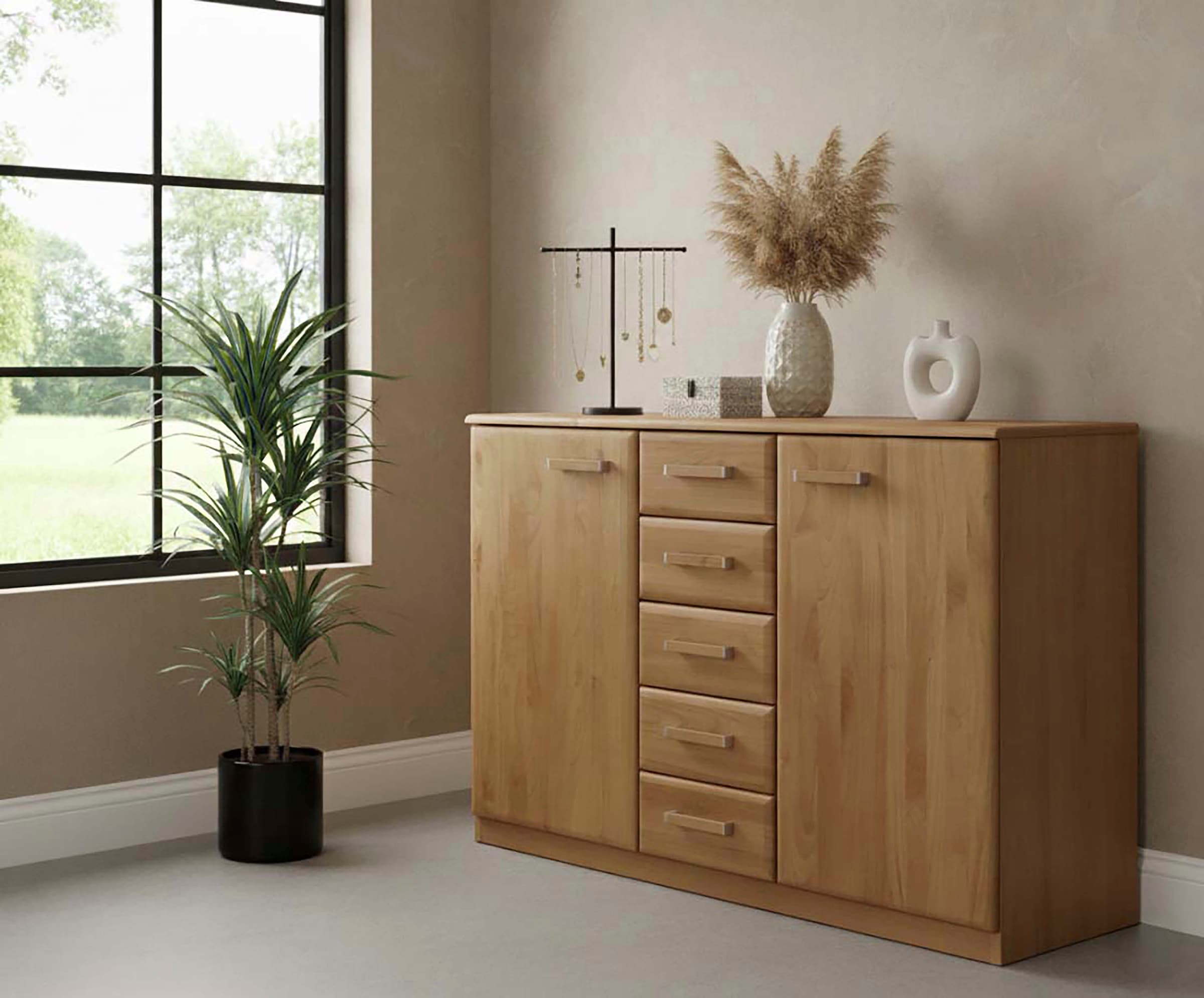 WIEMANN Kombikommode »Lausanne, Drehtürenschrank, Schrank, Wäscheschrank, Erle teilmassiv« 2 Breiten, 2 Höhen 216/236 cm auswählbar, MADE IN GERMANY,  Made in Germany