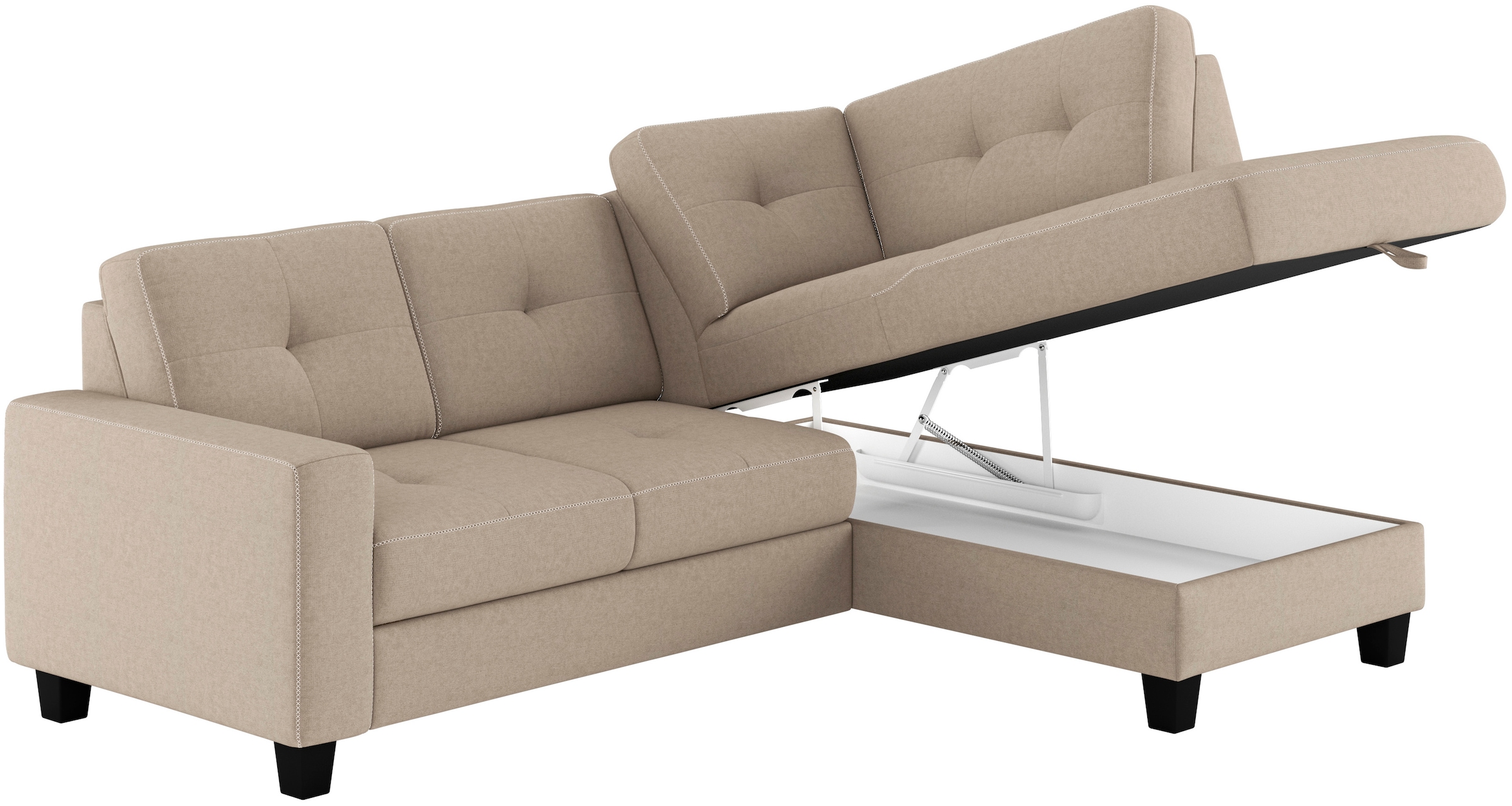 Home affaire Ecksofa »Varese« wahlweise mit Bettfunktion und Bettkasten