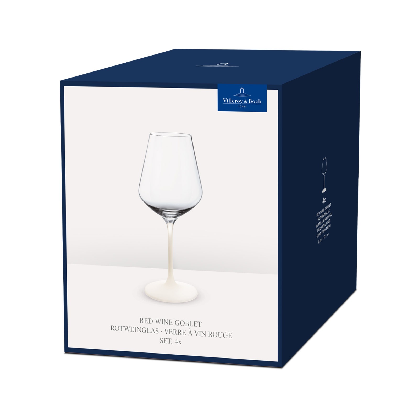 Villeroy & Boch Rotweinglas »Rotweingläser Manufacture Rock 470 ml 4er Set weiß-transparent«