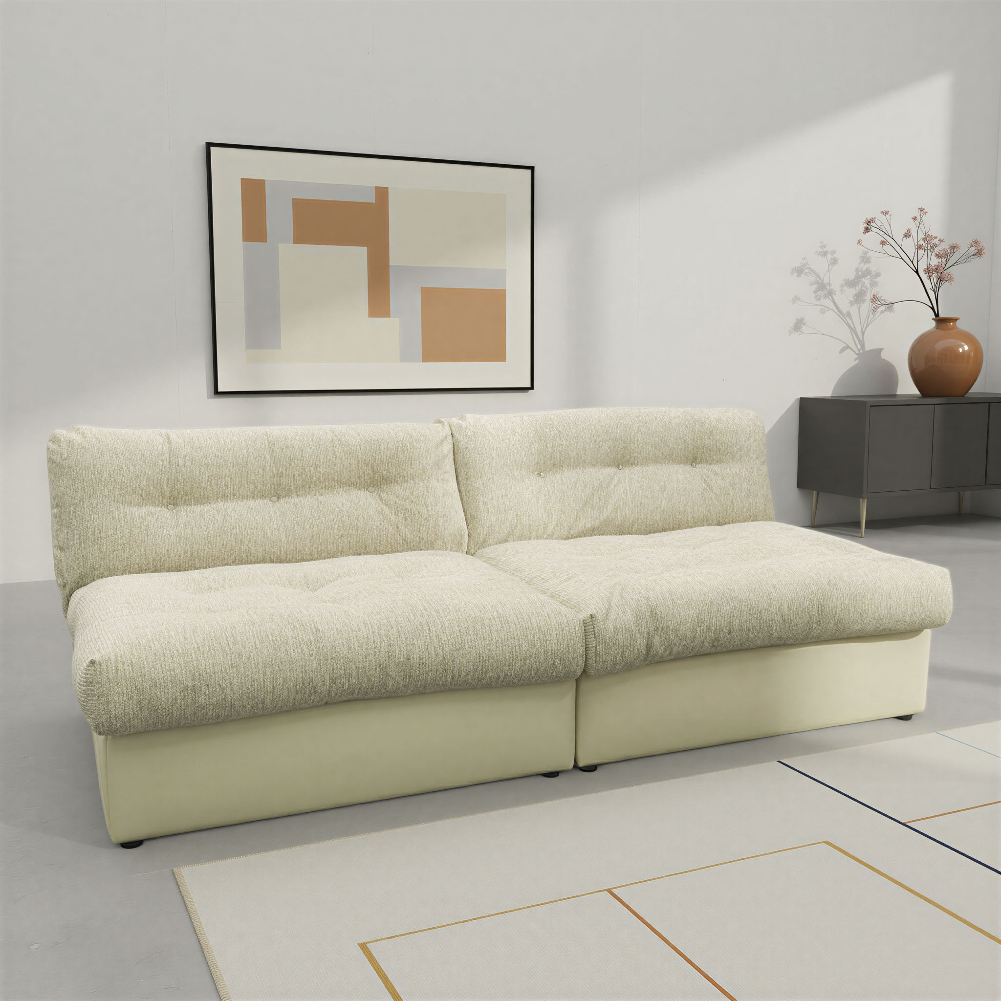 DOMO collection Big-Sofa "Caleo, 242 cm breit, modularers Sofa, großzügige Polsterung, Federkern" erweiterbar mit Eck- und Sofaelement