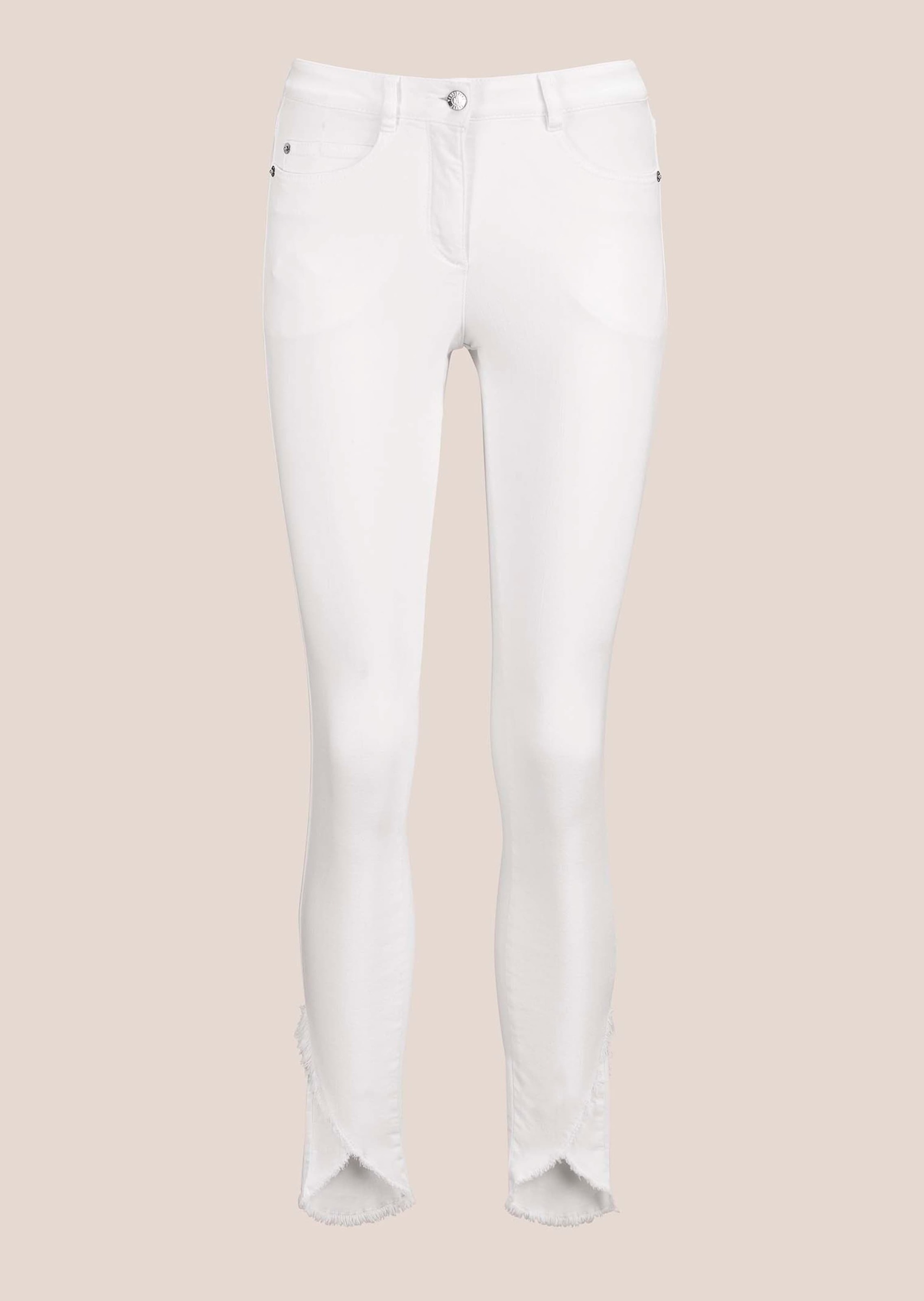 MADELEINE Regular-fit-Jeans »Jeans Schlanke Jeans mit Fransensaum«