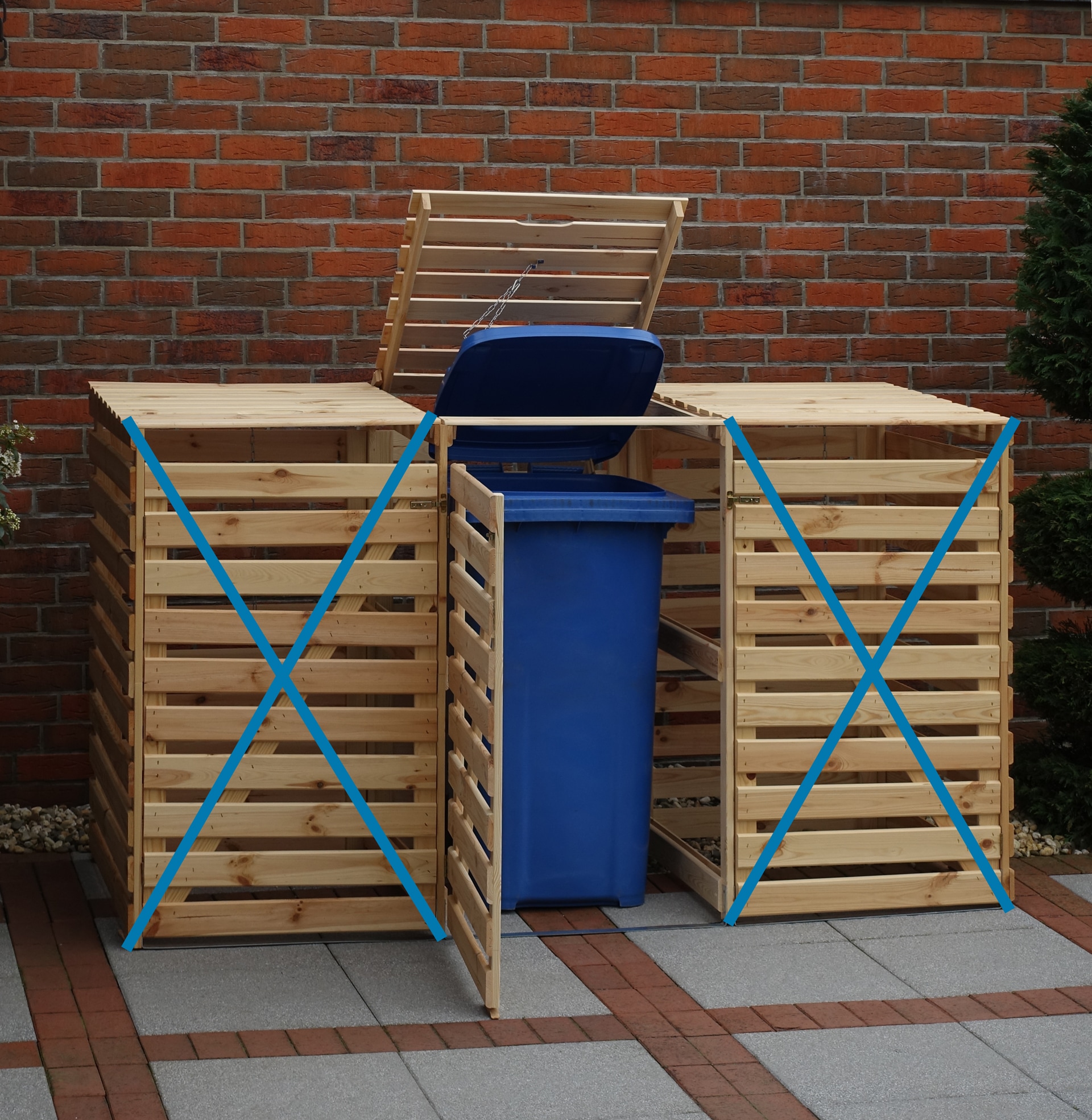 promadino Mülltonnenbox »Vario V Erweiterung« besonders robust aus zertifiziertem Kiefernholz gefertigt